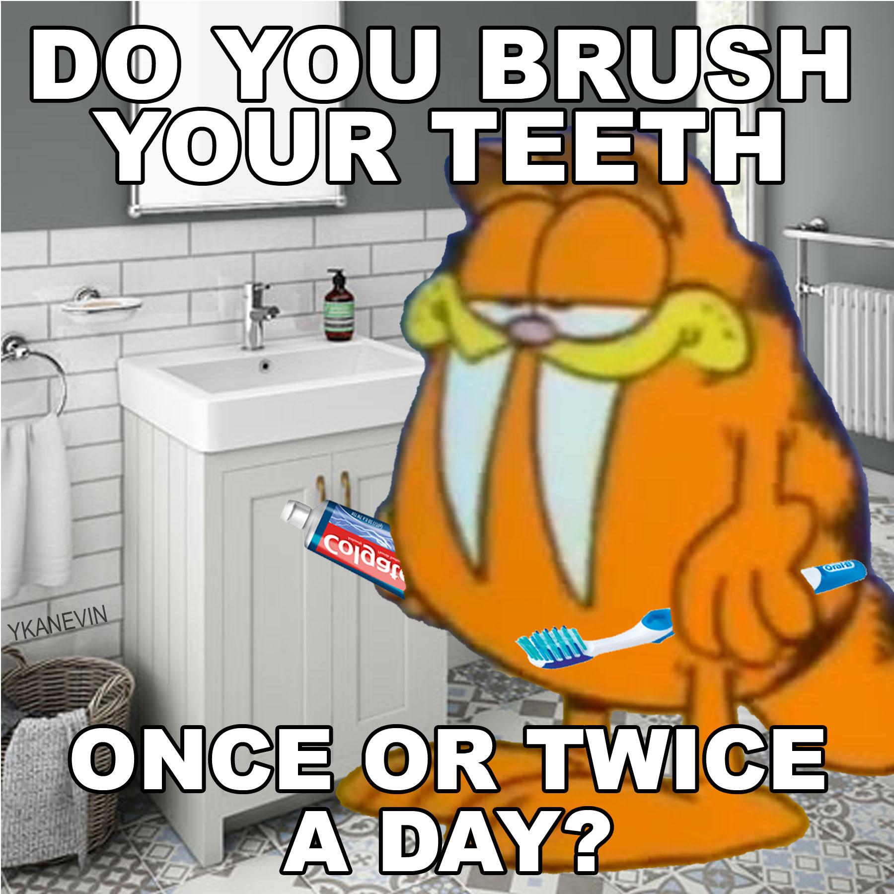 anyone who says they brush their teeth 3 times a day is a liar r
