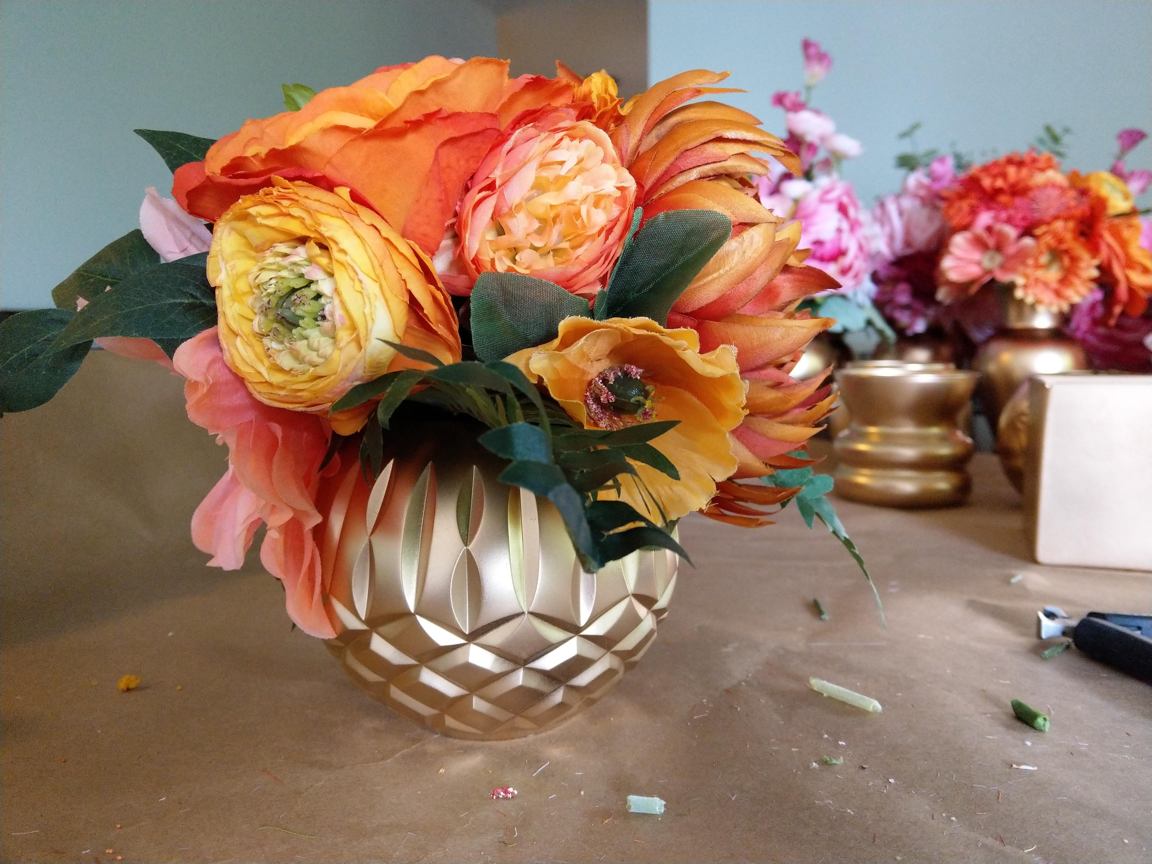 Our DIY artificial flower centerpieces r/weddingplanning
