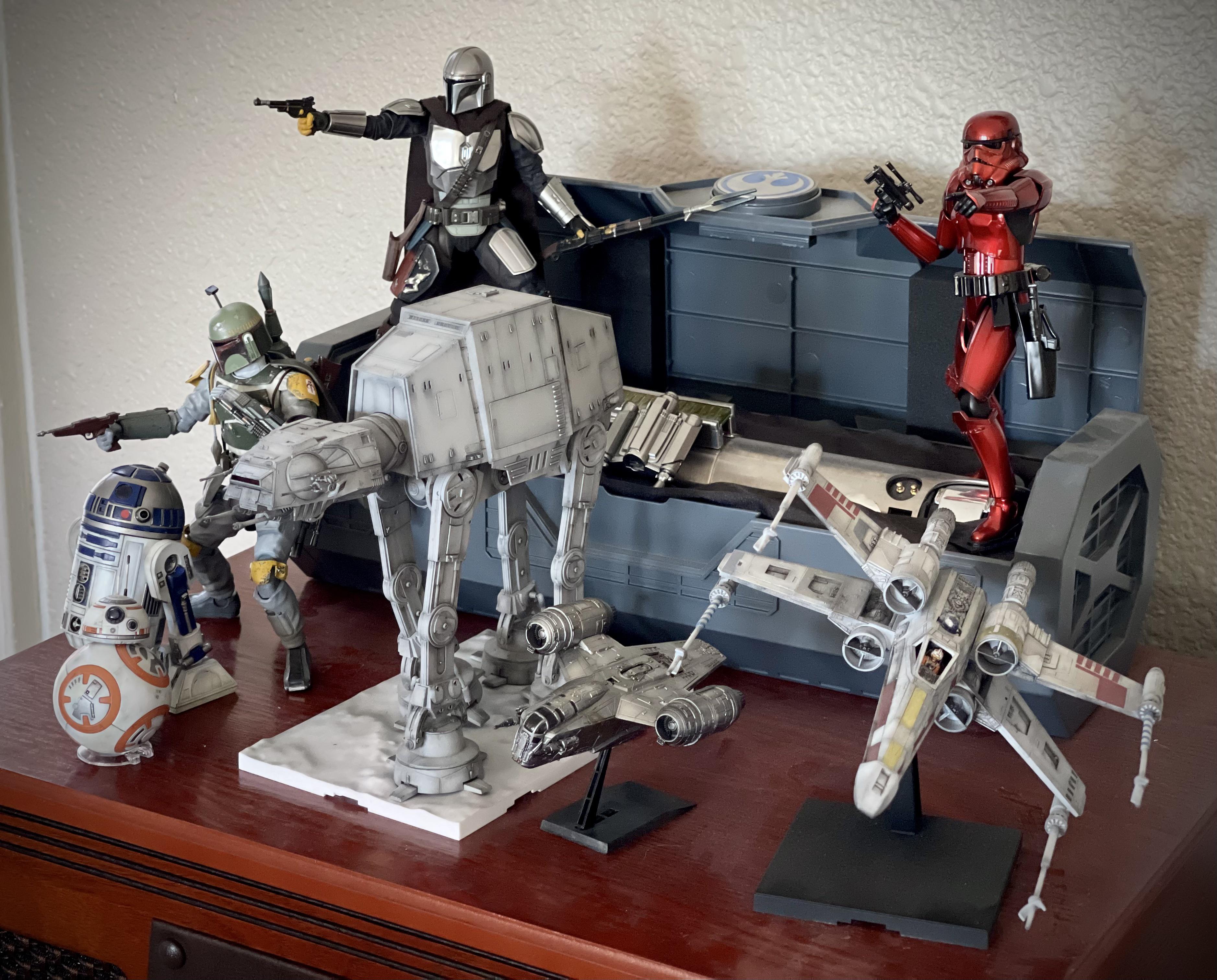 Bandai Star Wars Model Kit collection. Plan to get shelves soon. r
