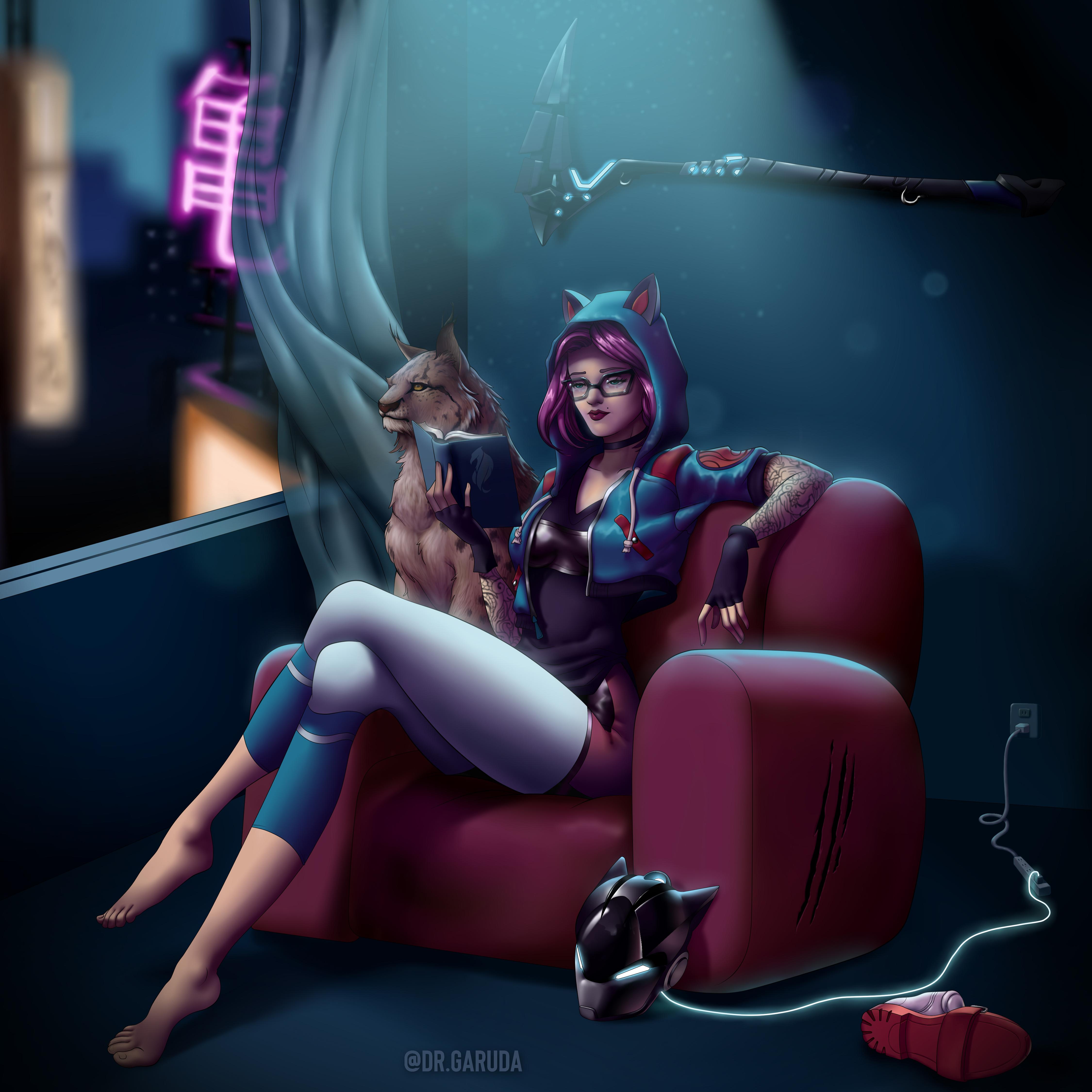 Just Chillin' Lynx Concept Art Dr.Garuda FortNiteBR