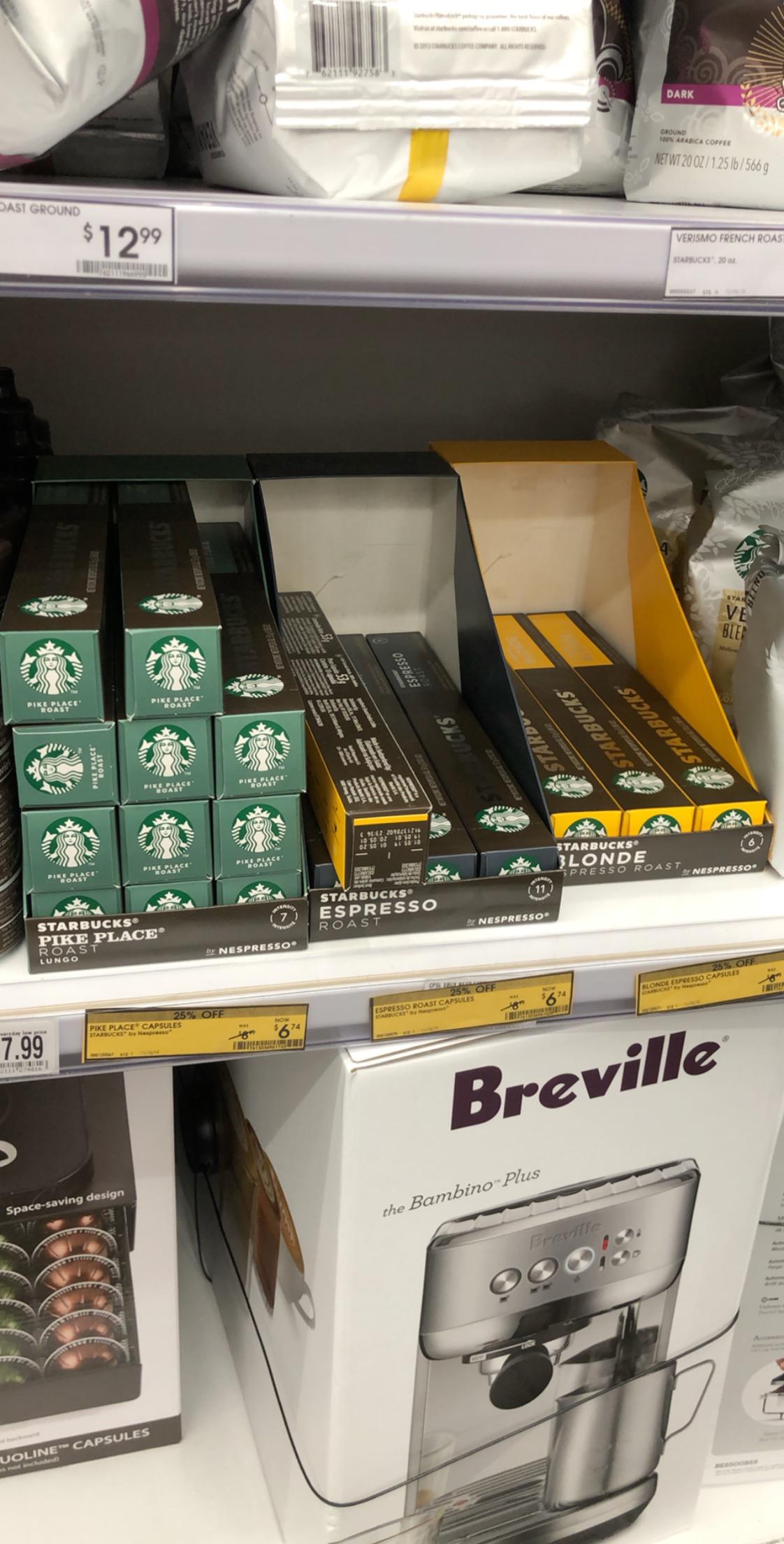 Starbucks pods are 6.74/sleeve at Bed Bath & Beyond (USA; had Sumatra