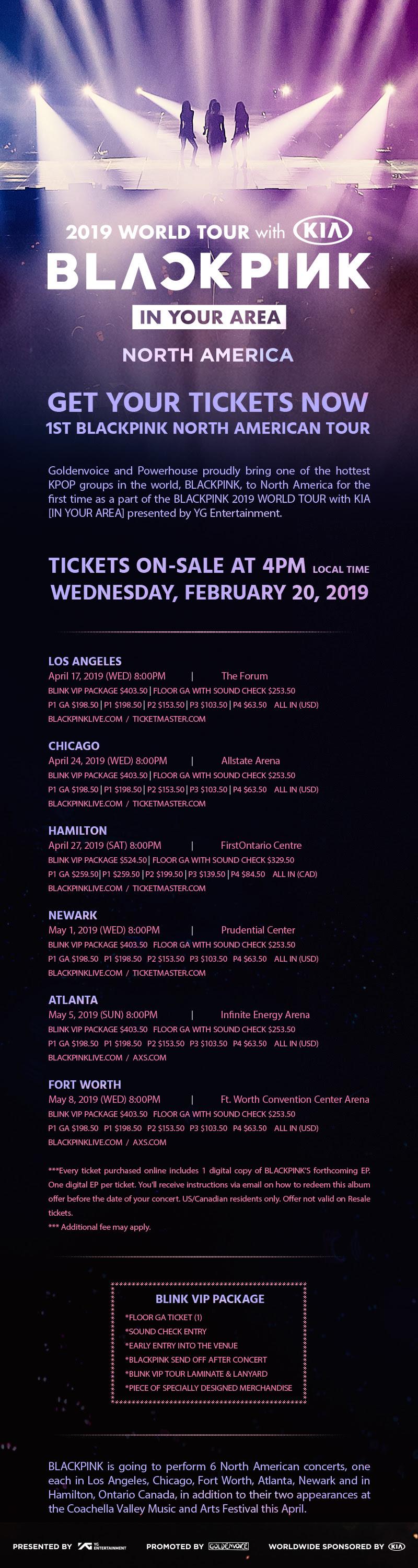 BLACKPINK North America Tour Info (Includes Tier Pricing