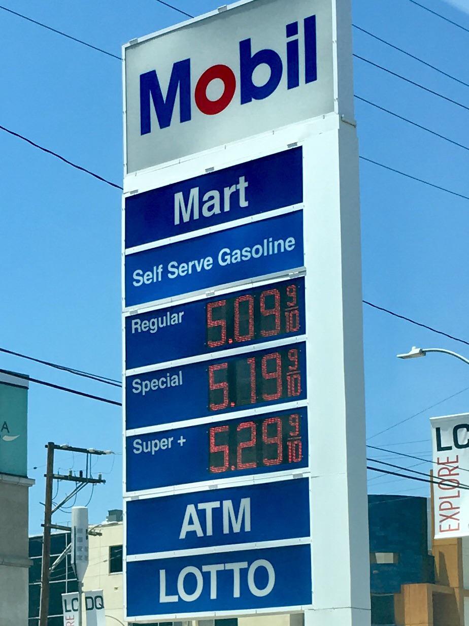 Gas prices in West Hollywood, CA r/pics