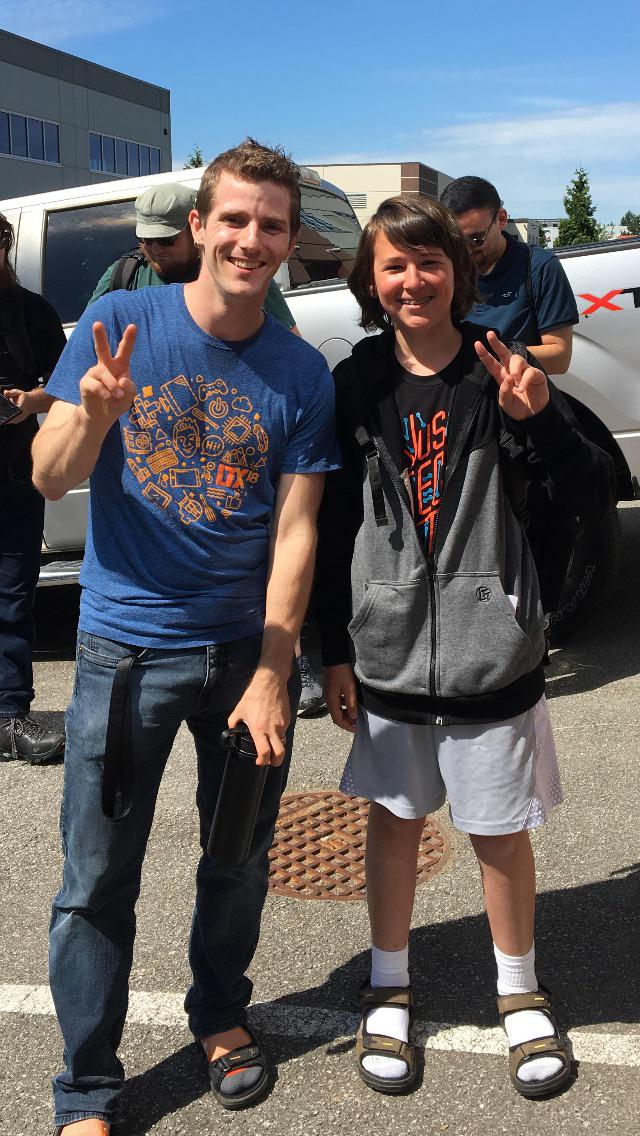 I finally met him!!! And we both have socks and sandals!!! r