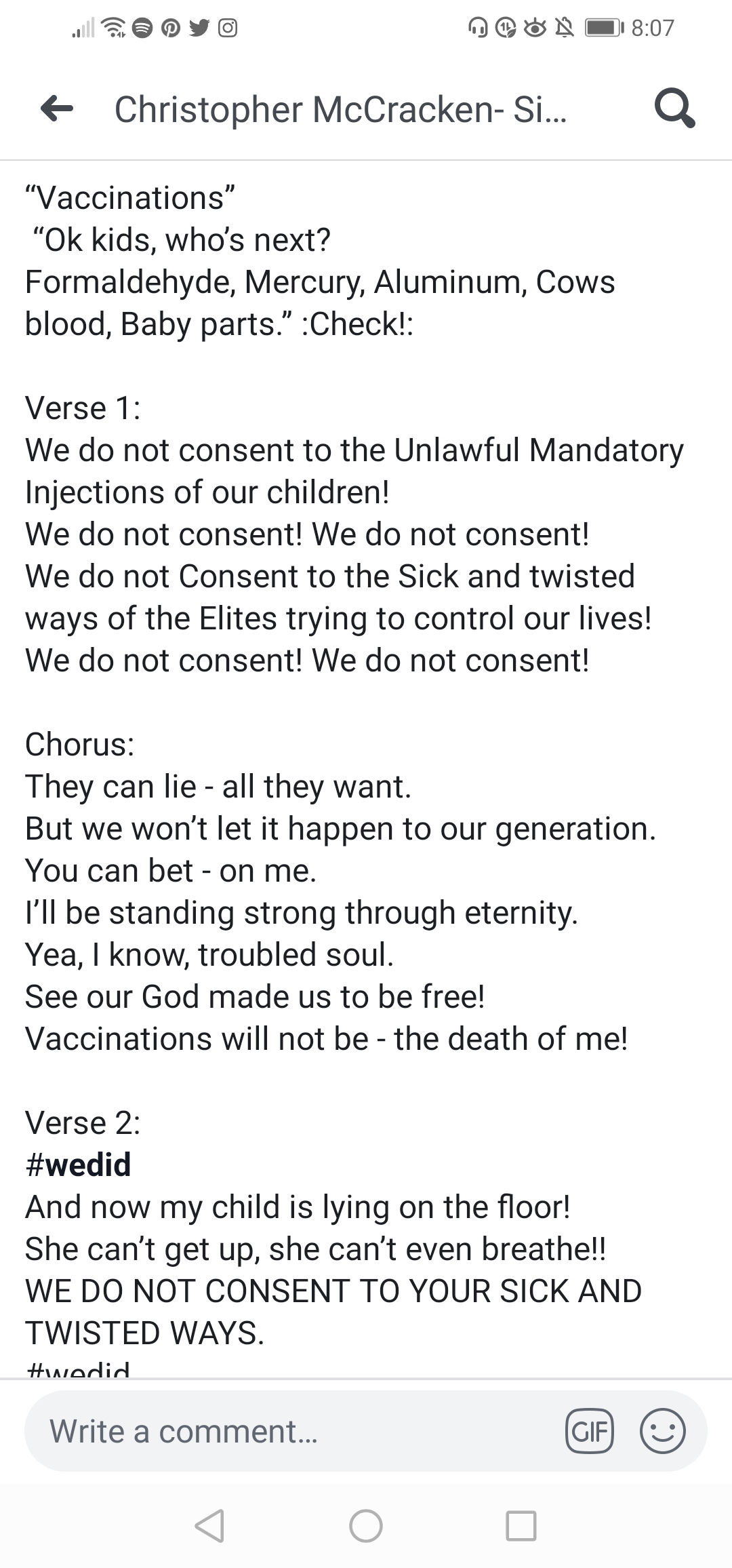 Someone wrote a whole song about vaccines oh boy