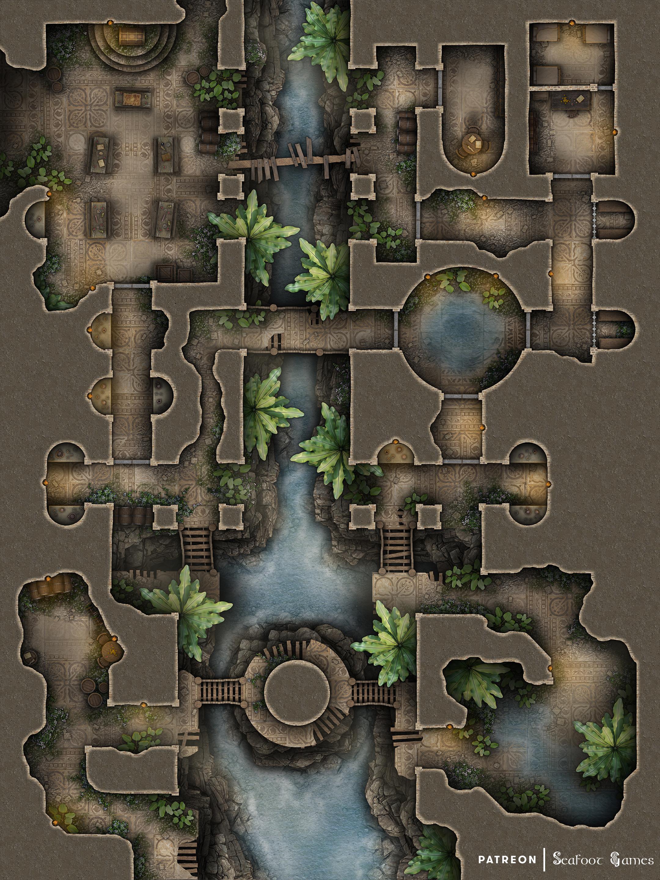 Raider’s Ruined Temple of the Lost Ark 40x30 Battlemap! dndmaps