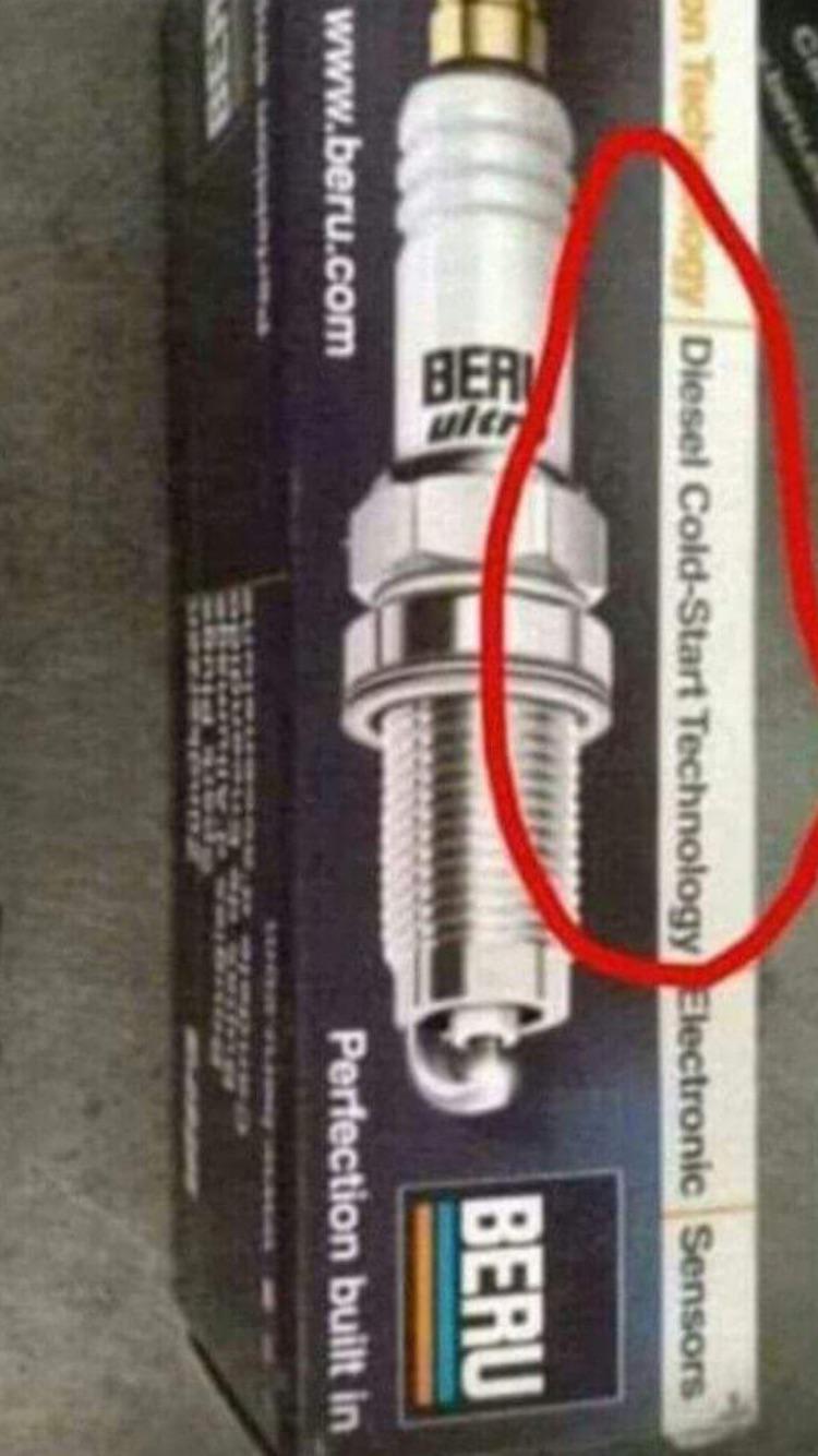 I didn’t know that diesels have spark plugs now : r/CrappyDesign