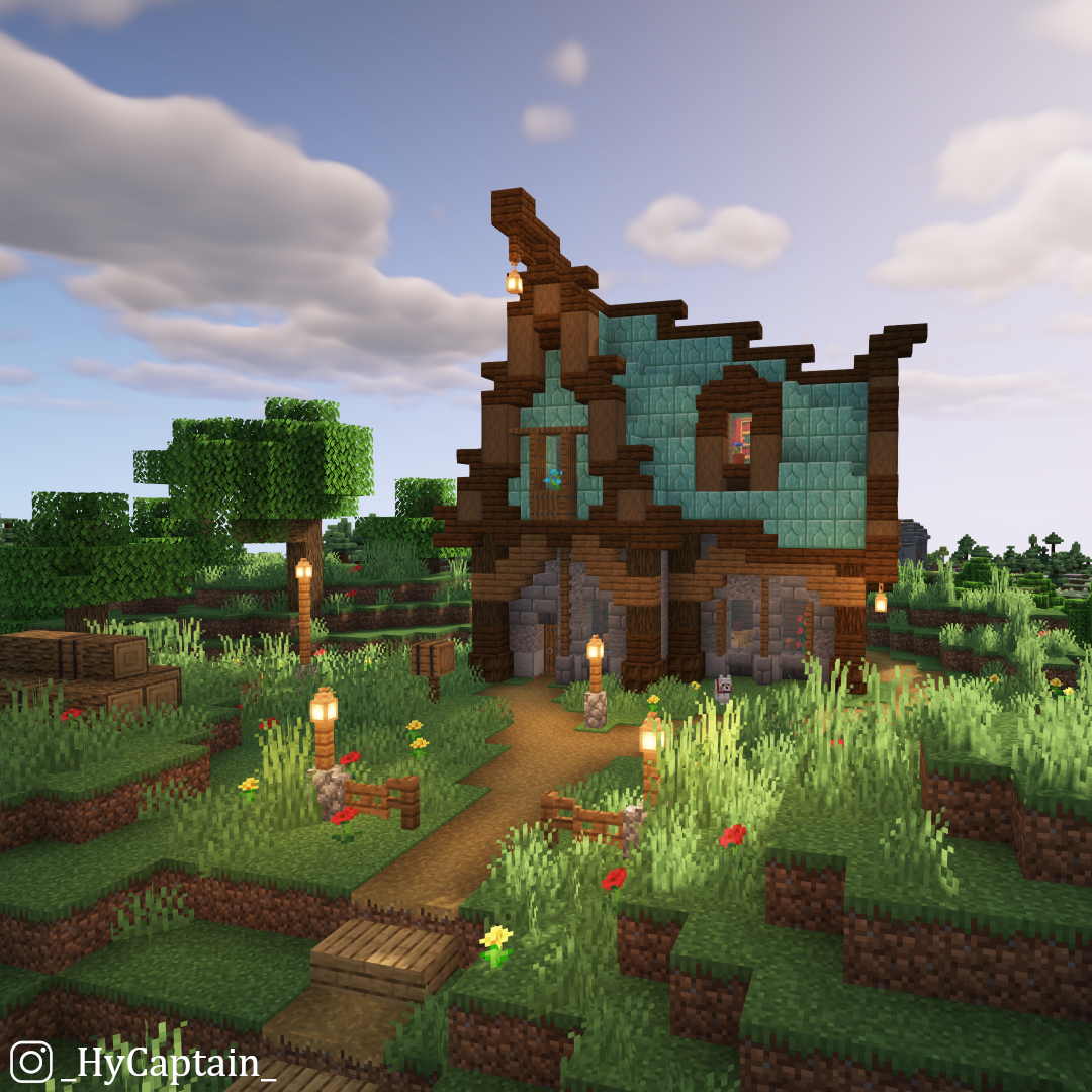 Minecraft : MOUNTAIN HOUSE TUTORIAL｜How to Build in.
