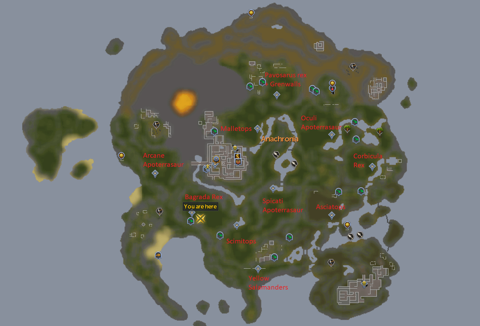 Map of Big Game Hunter Locations r/runescape