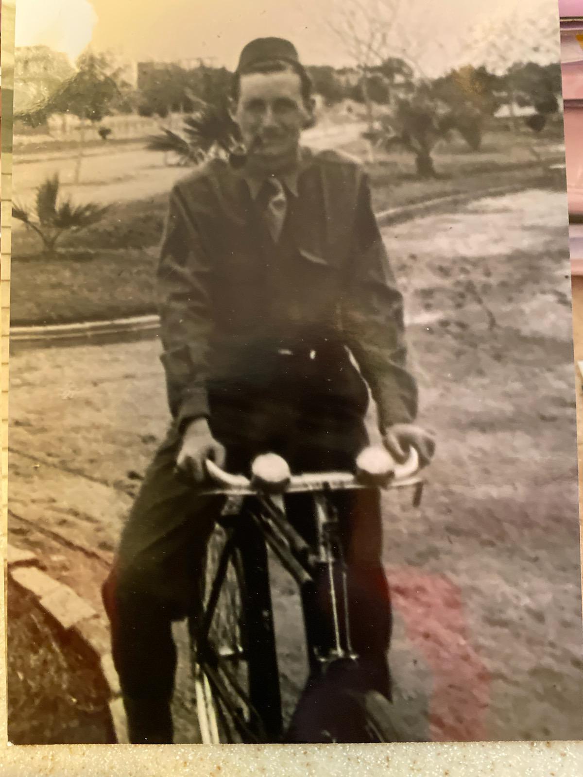My grandfather smoking a pipe in the African theater during WWII. r