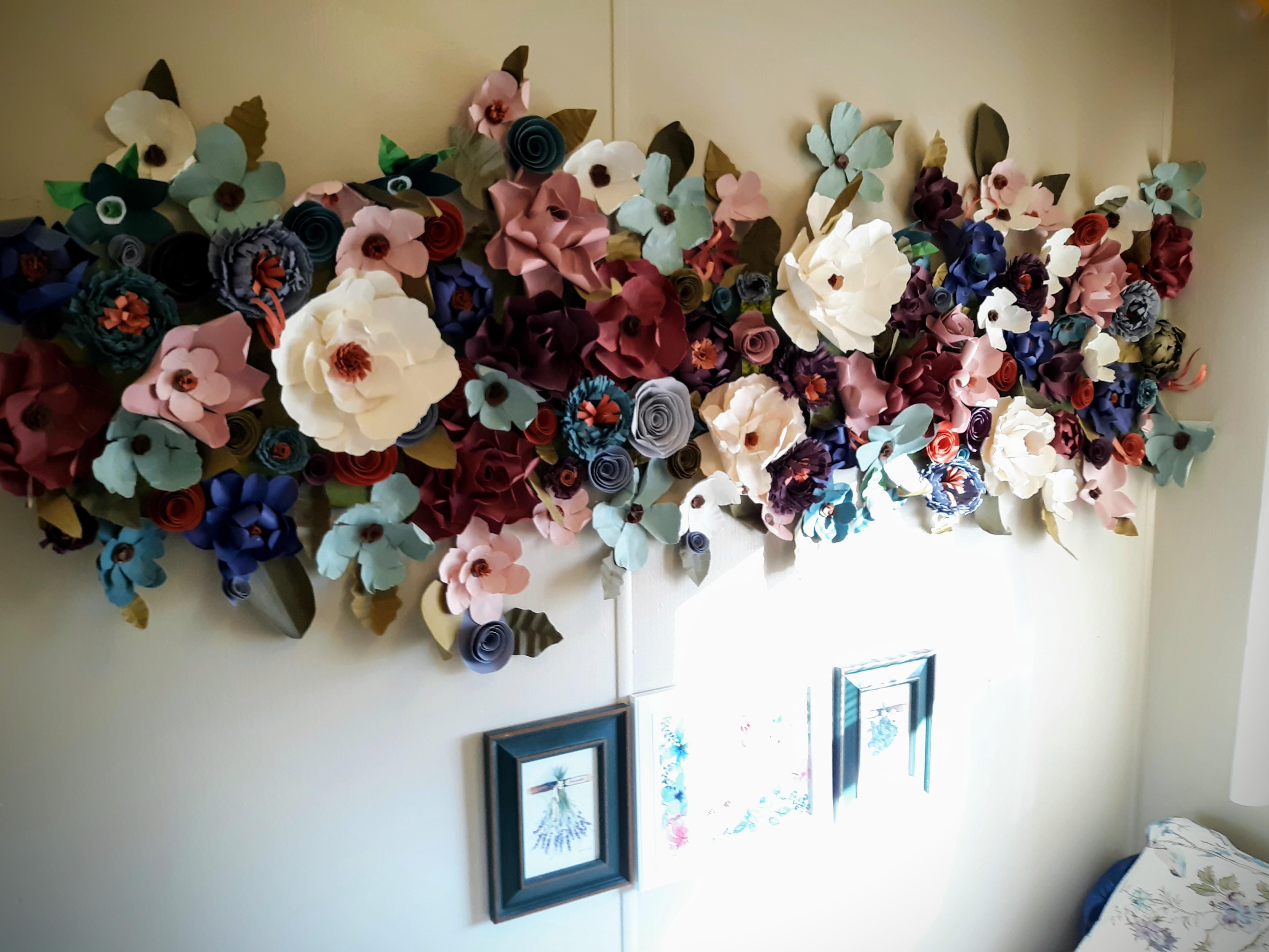 Made this paper flower mural for my DD. 💜 r/crafts