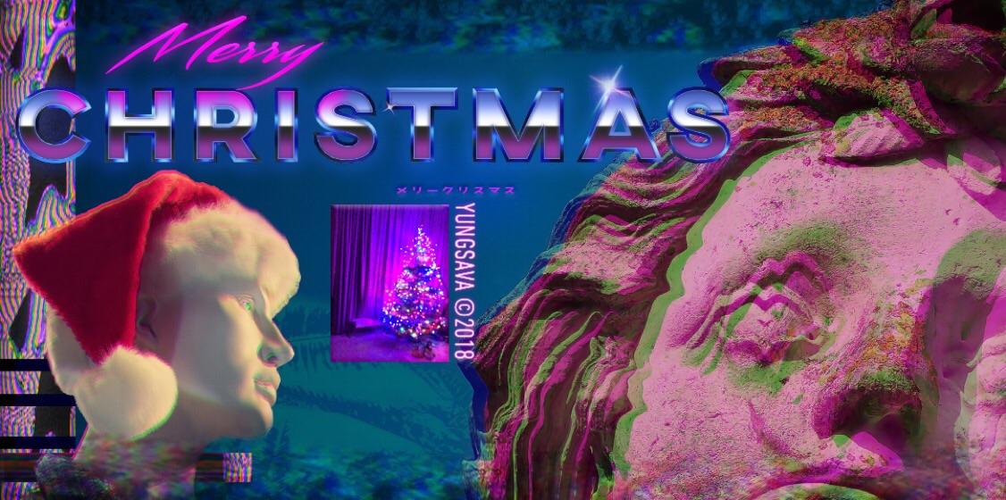 Vaporwave Christmas Background A merry vaporwave christmas VaporwaveArt