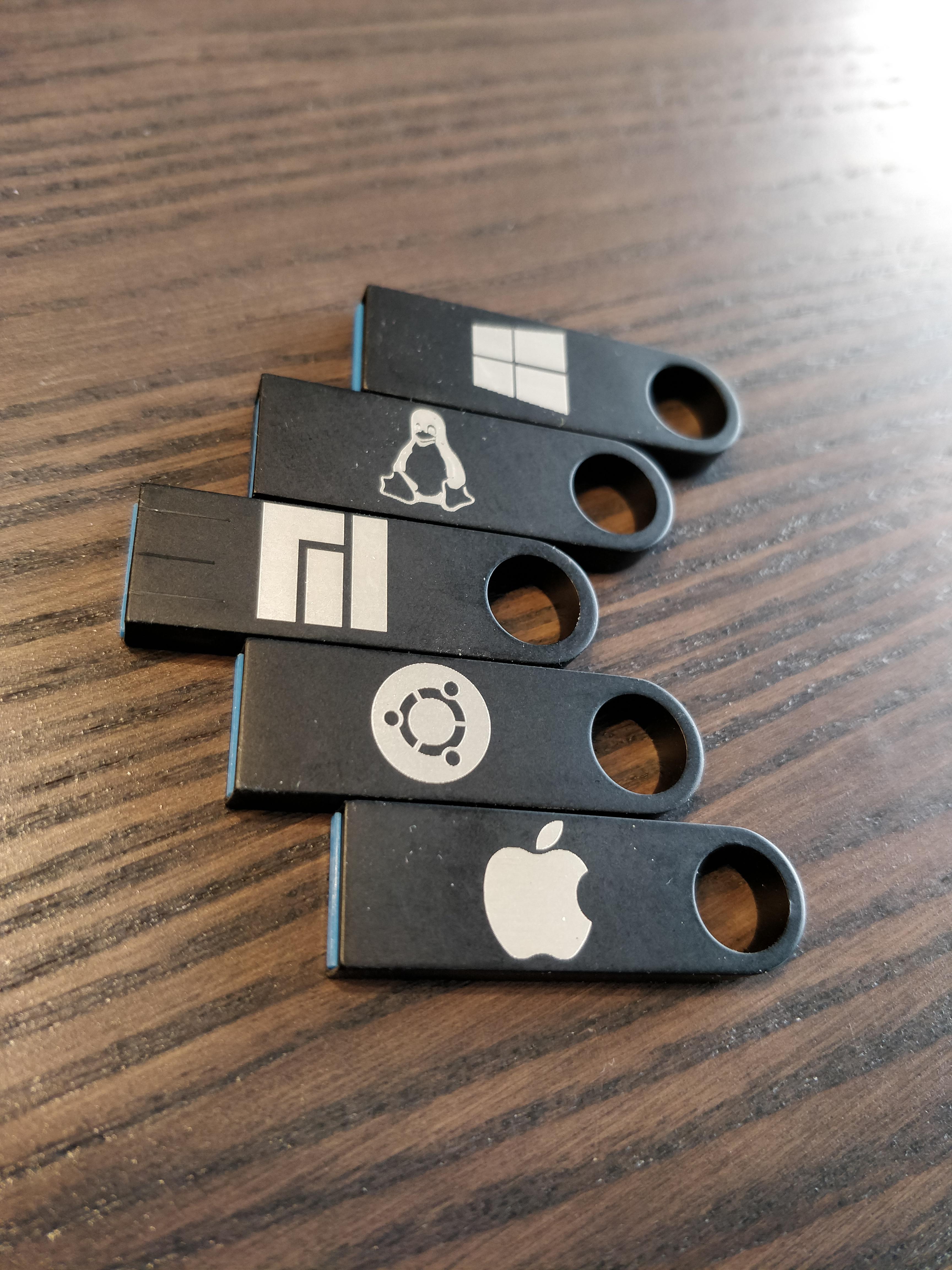 I have usb sticks with custom logos made with each OS I'd like to