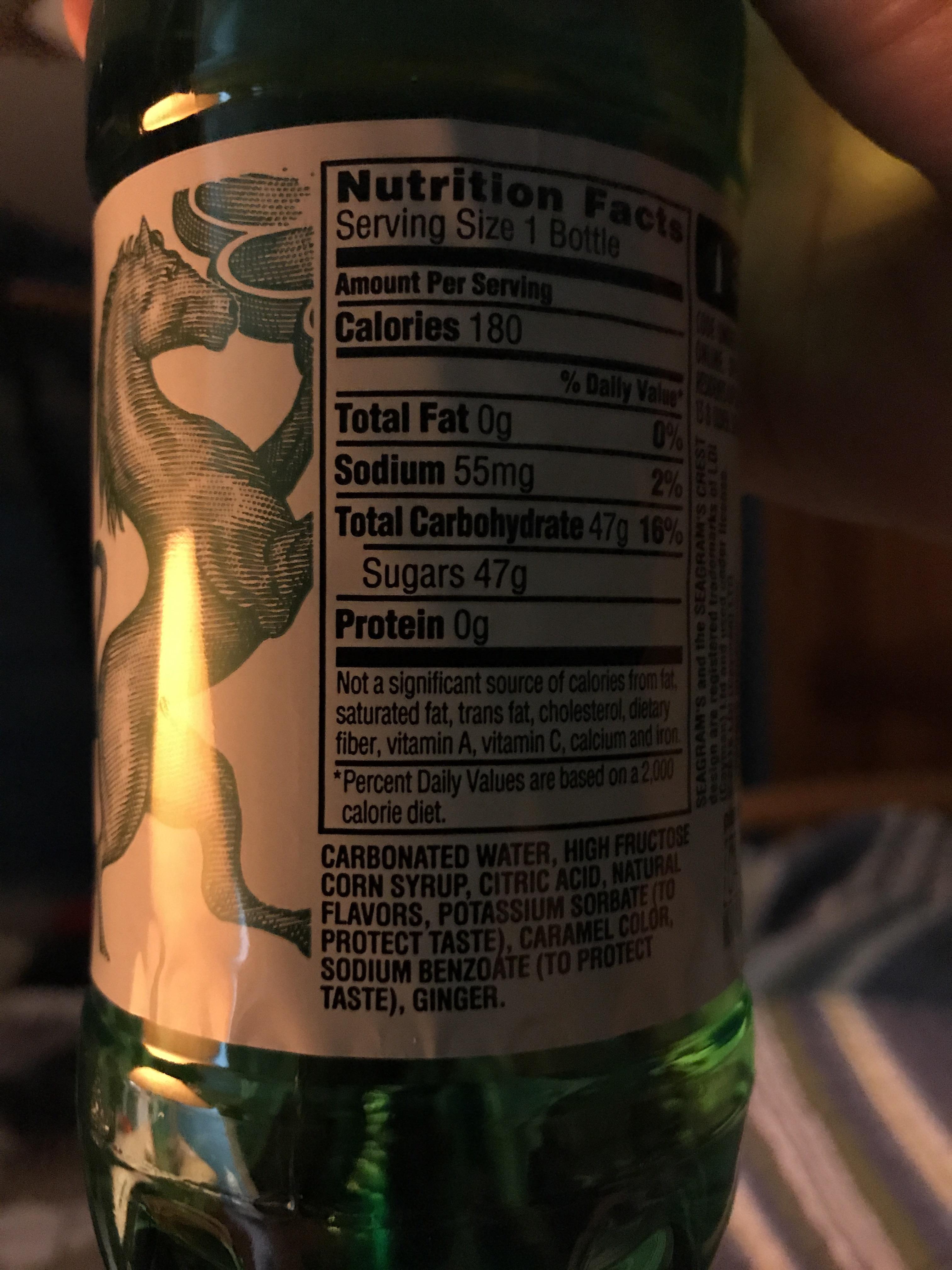 Seagram S Ginger Ale Nutrition Facts Blog Dandk