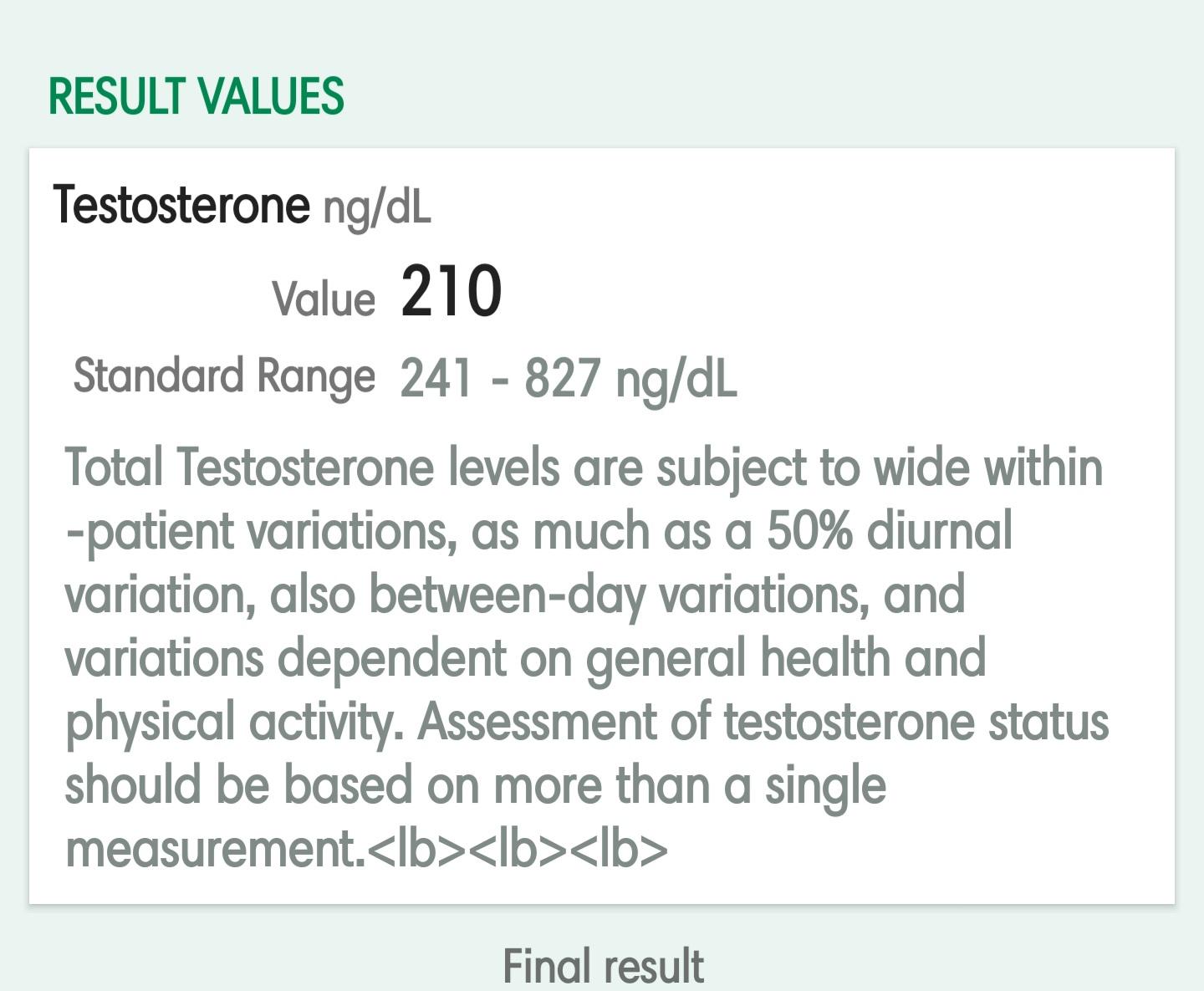 Well damn. Now what? 200mg test every 2 weeks. They tested me today before my injection. I've