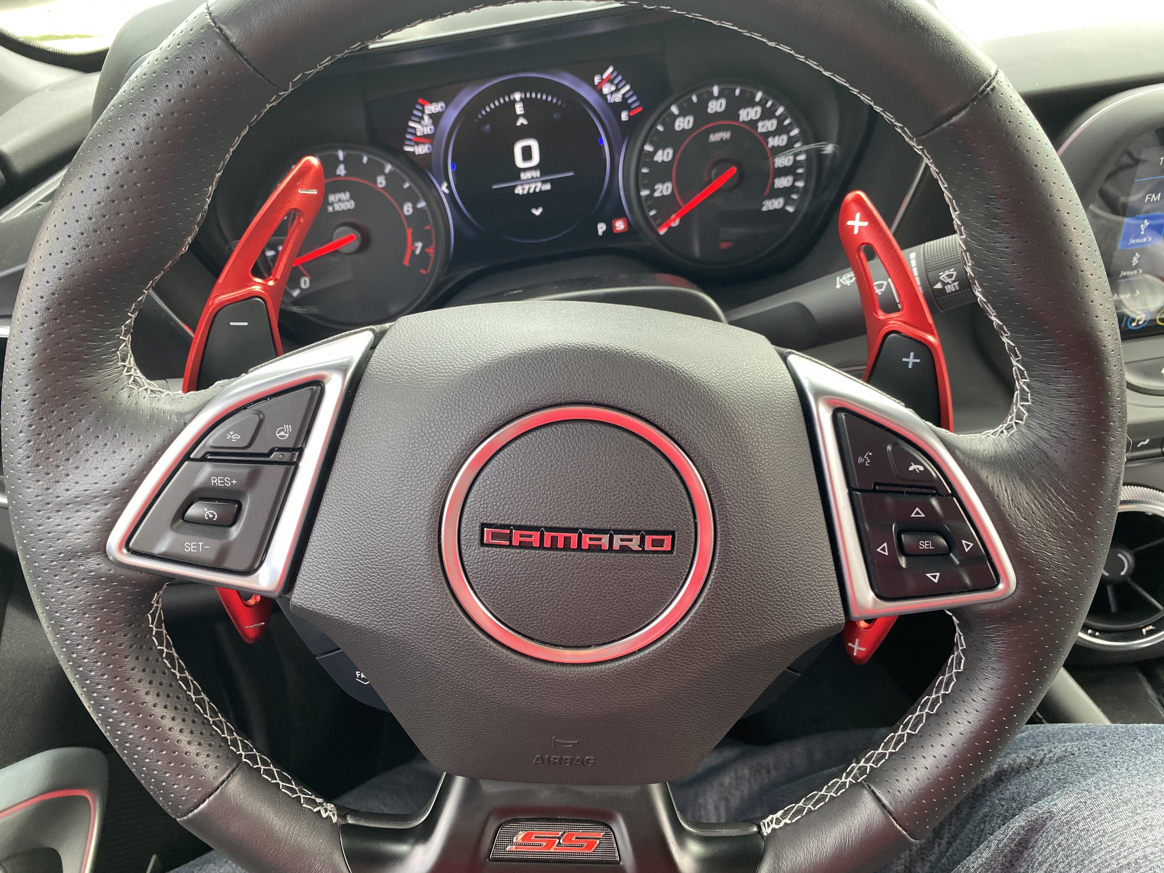Red paddle shifters looking good camaro