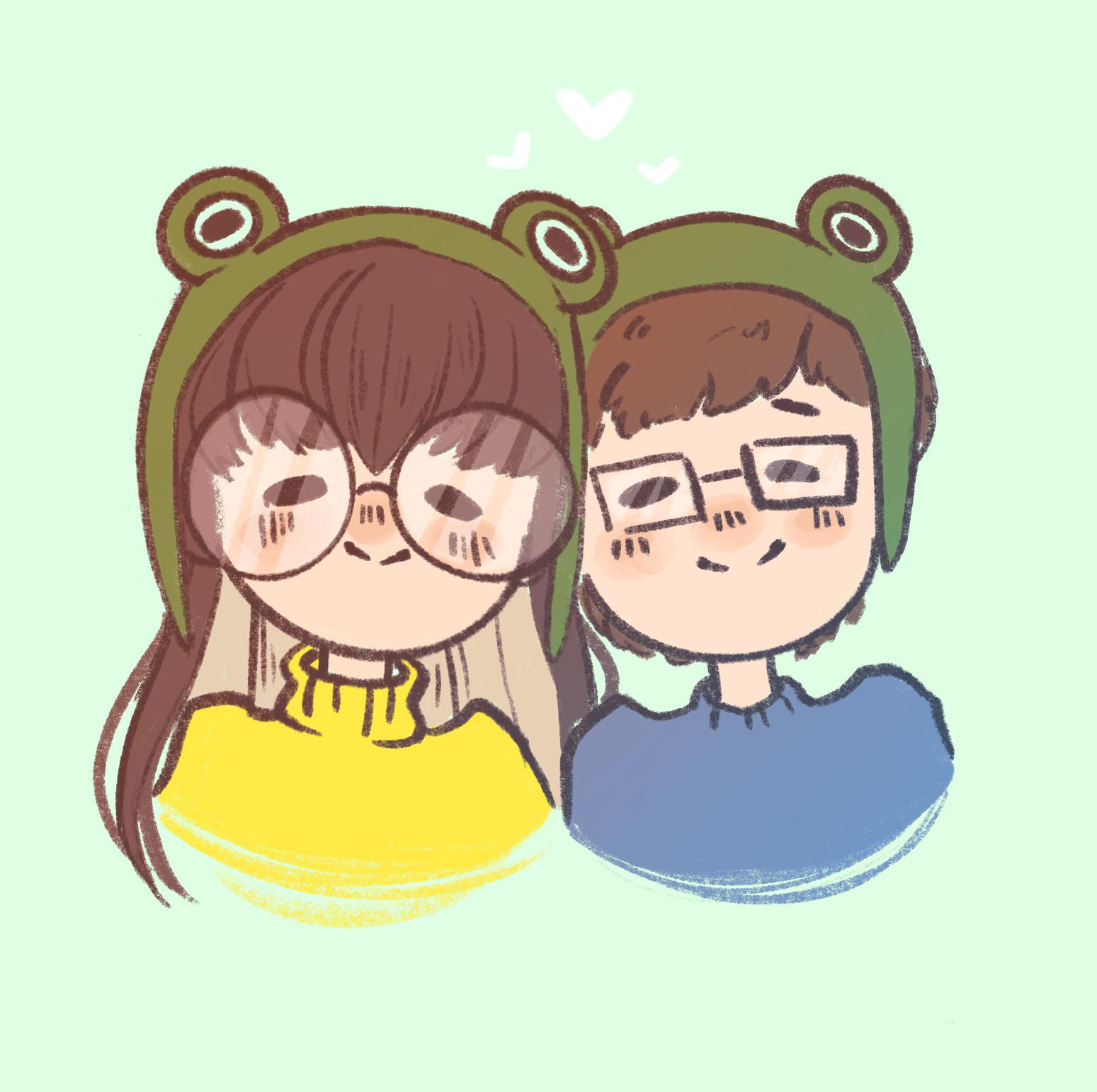 Got us both frog hats and waiting for him to receive it! Both of our