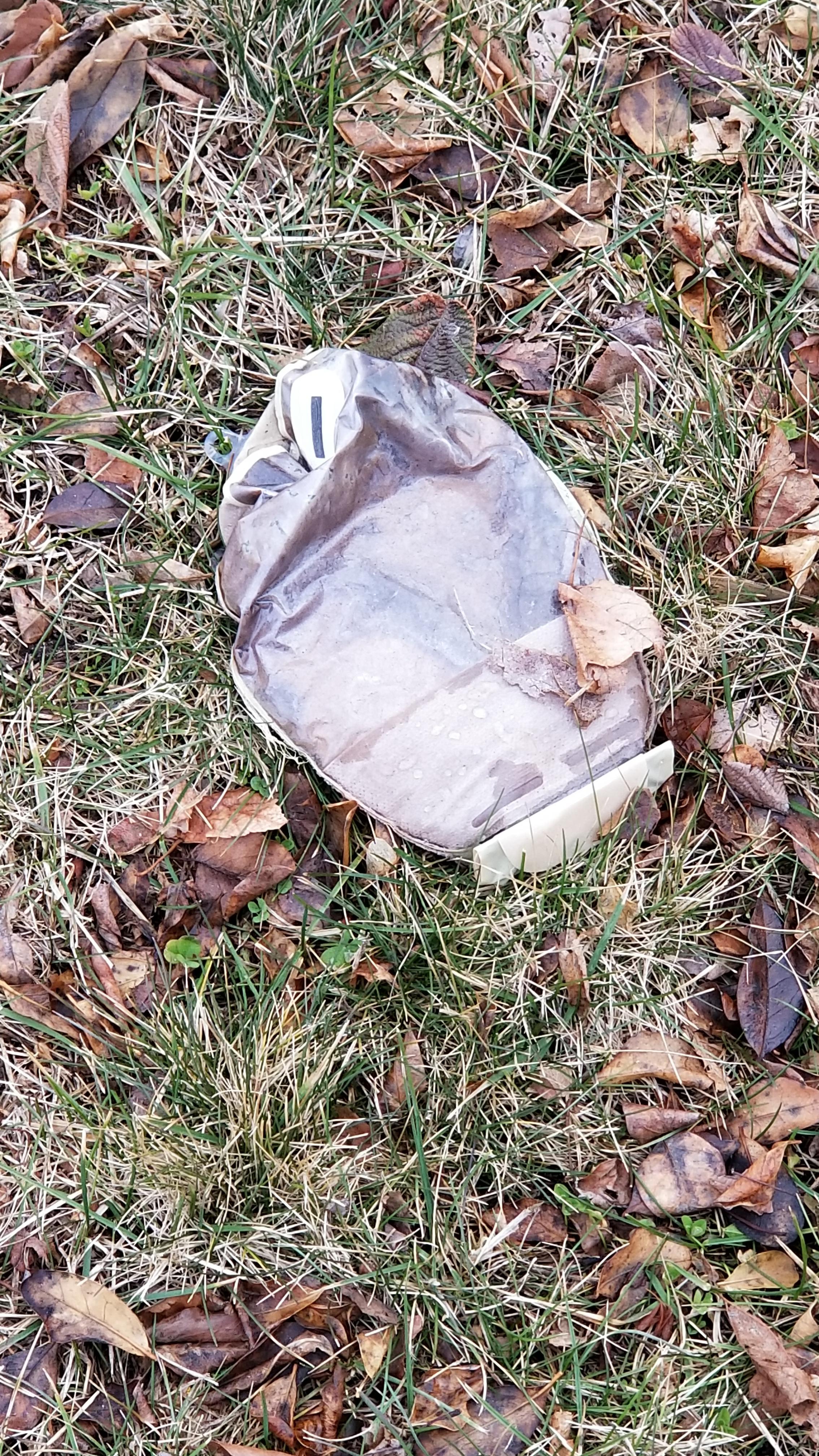 Found while walking my dog, right by the sidewalk. Full colostomy bag