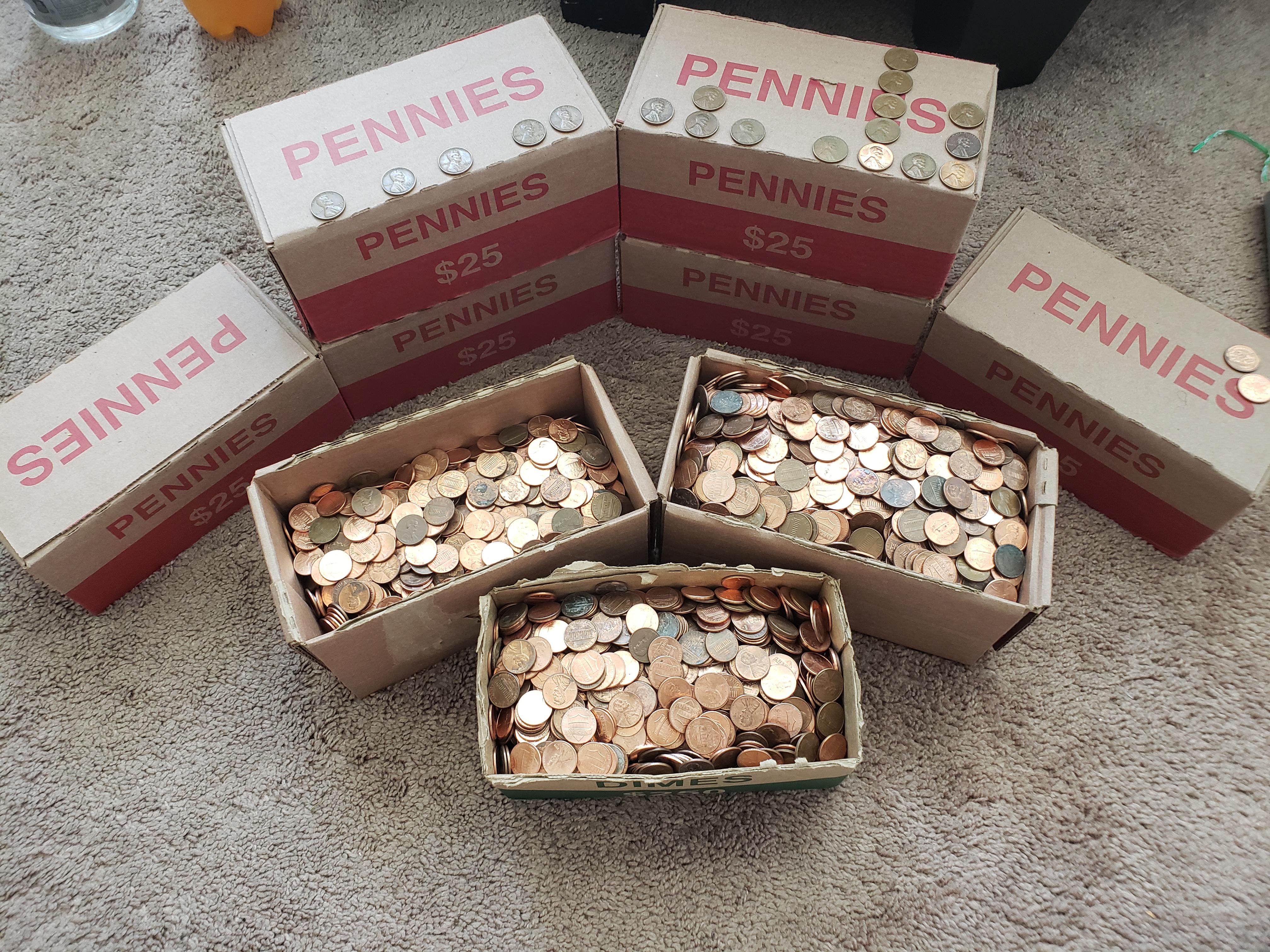 Going through 200 of pennies and just finished 50. FINDS IN COMMENTS