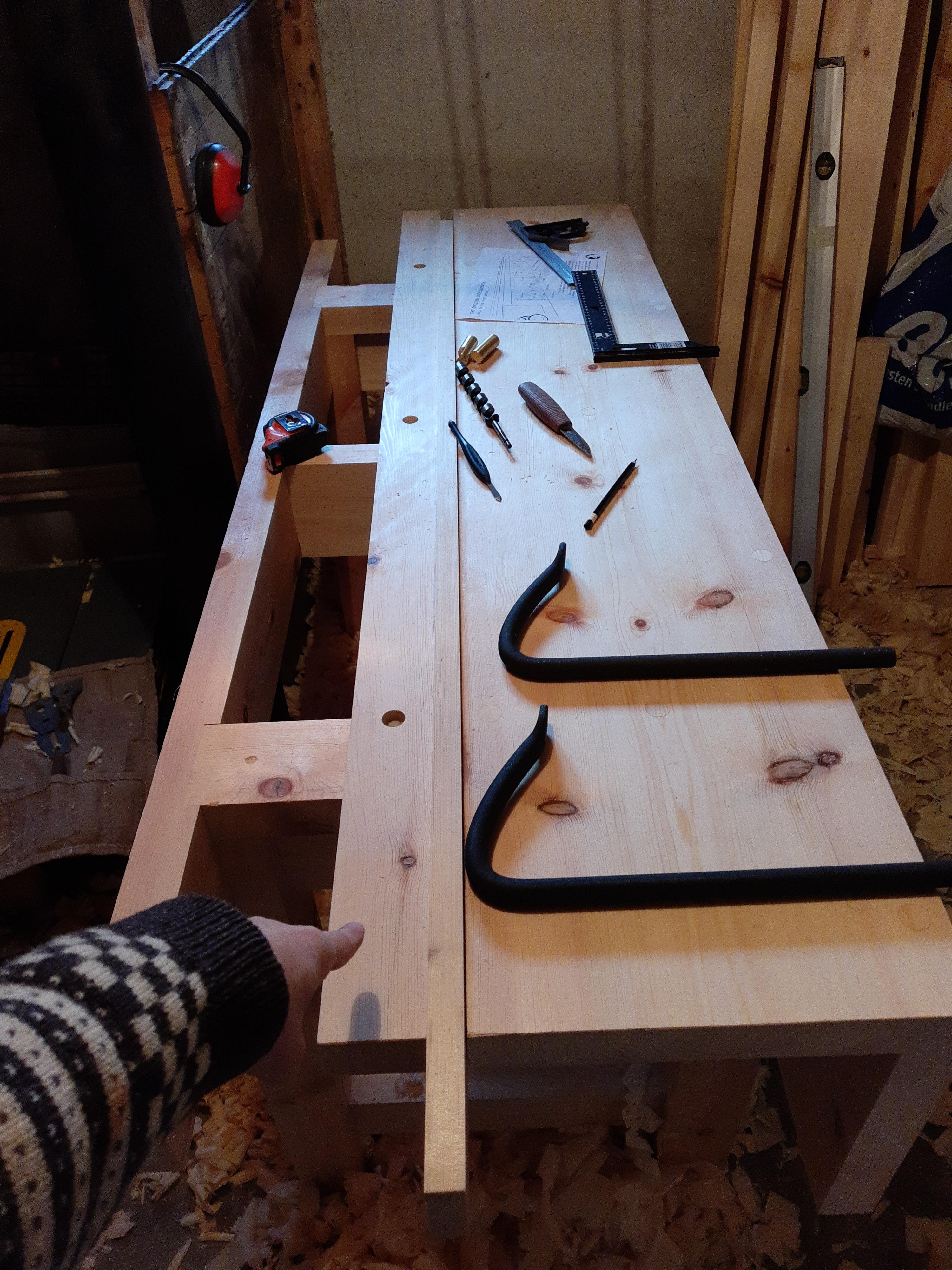 Can I put holes for holdfast in this parr of my bench? It's held by