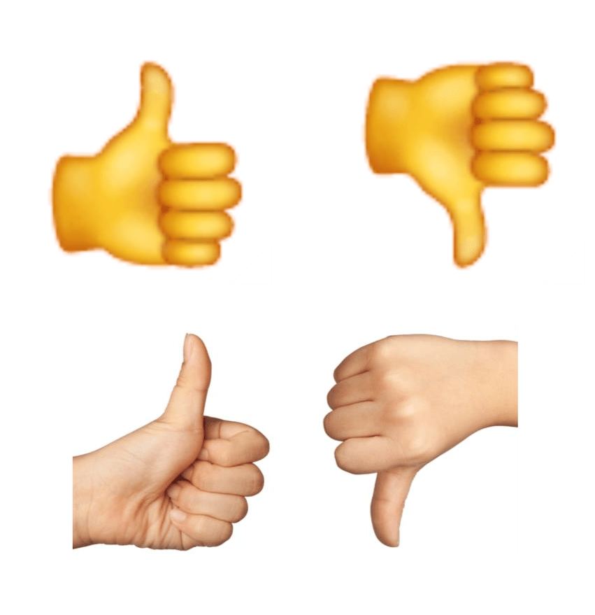 Thumbs up/down emojis are just lazily flipped vertically r