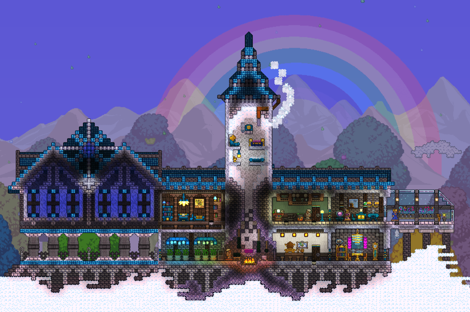 House in the clouds House in the clouds, Terraria ideas, Terraria builds