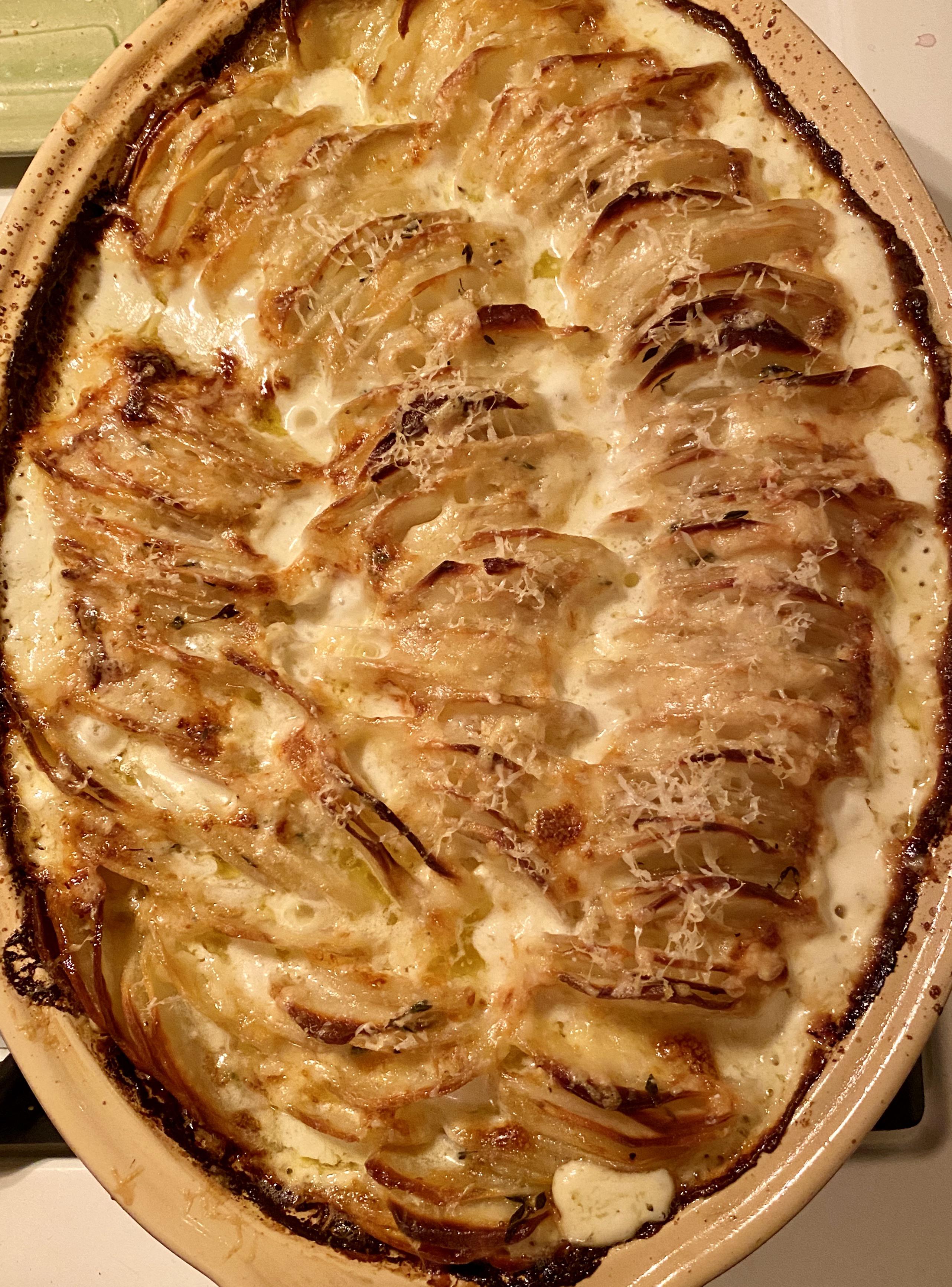[Homemade] Hasselback Potato Gratin (Kenji’s) r/food