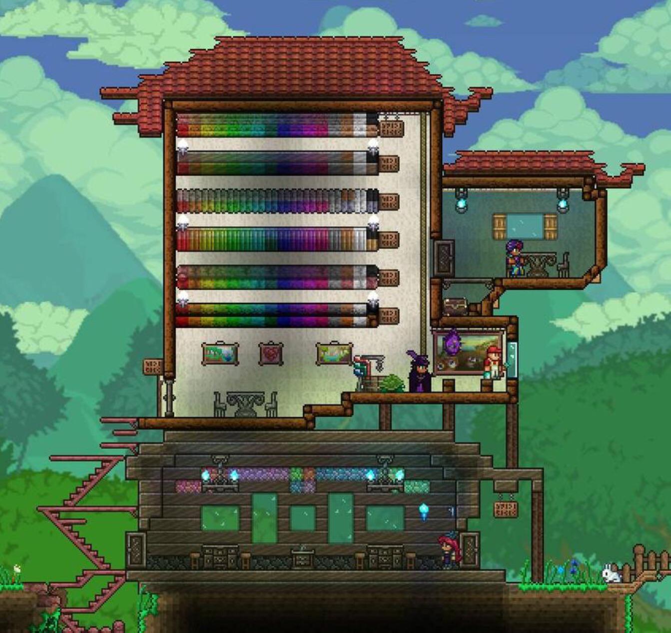 Rainbow house. r/Terraria