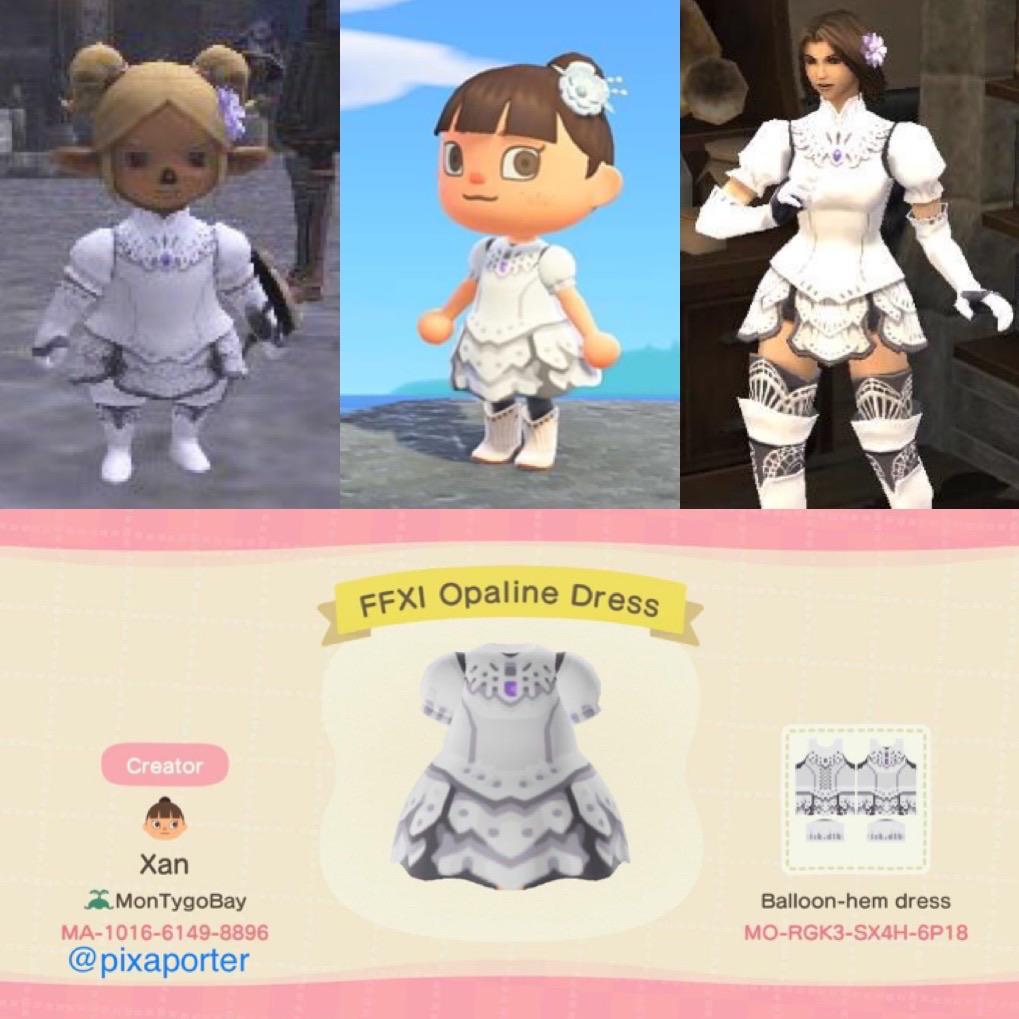 Opaline Dress recreated in Animal Crossing New Horizons r/ffxi