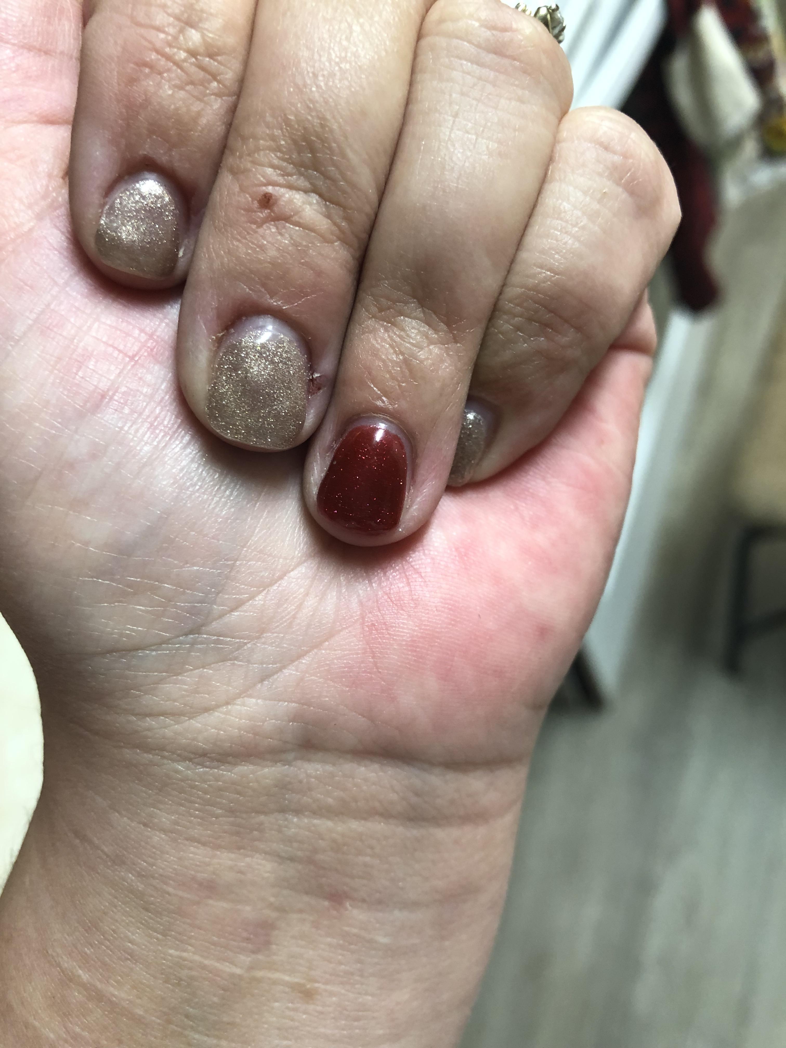 Gel fill with It’s Showtime and PerfectSet, Light Elegance UV gel. Nails