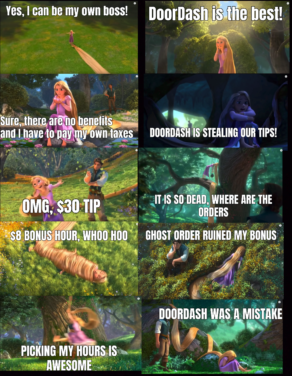 The stages of being a Doordash Driver doordash