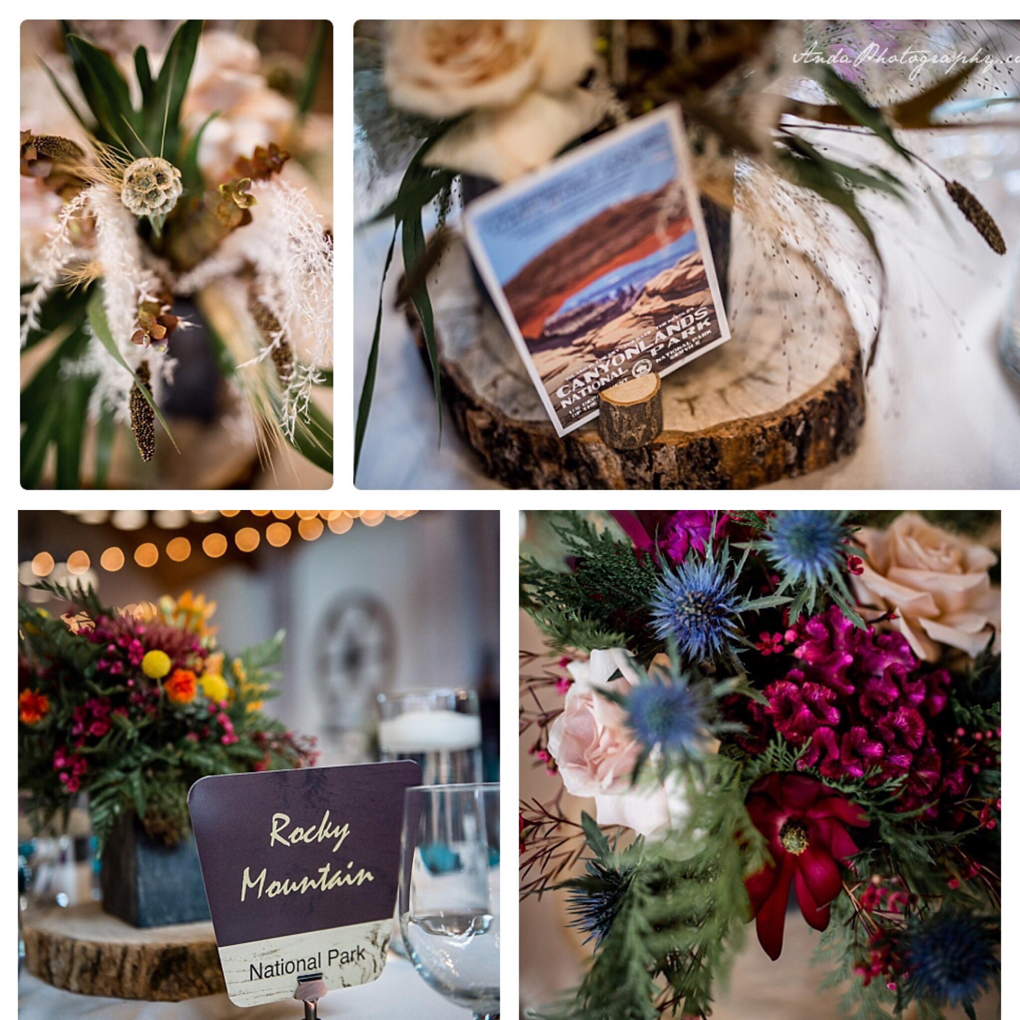 Florist killed it with our national park theme. We asked them to