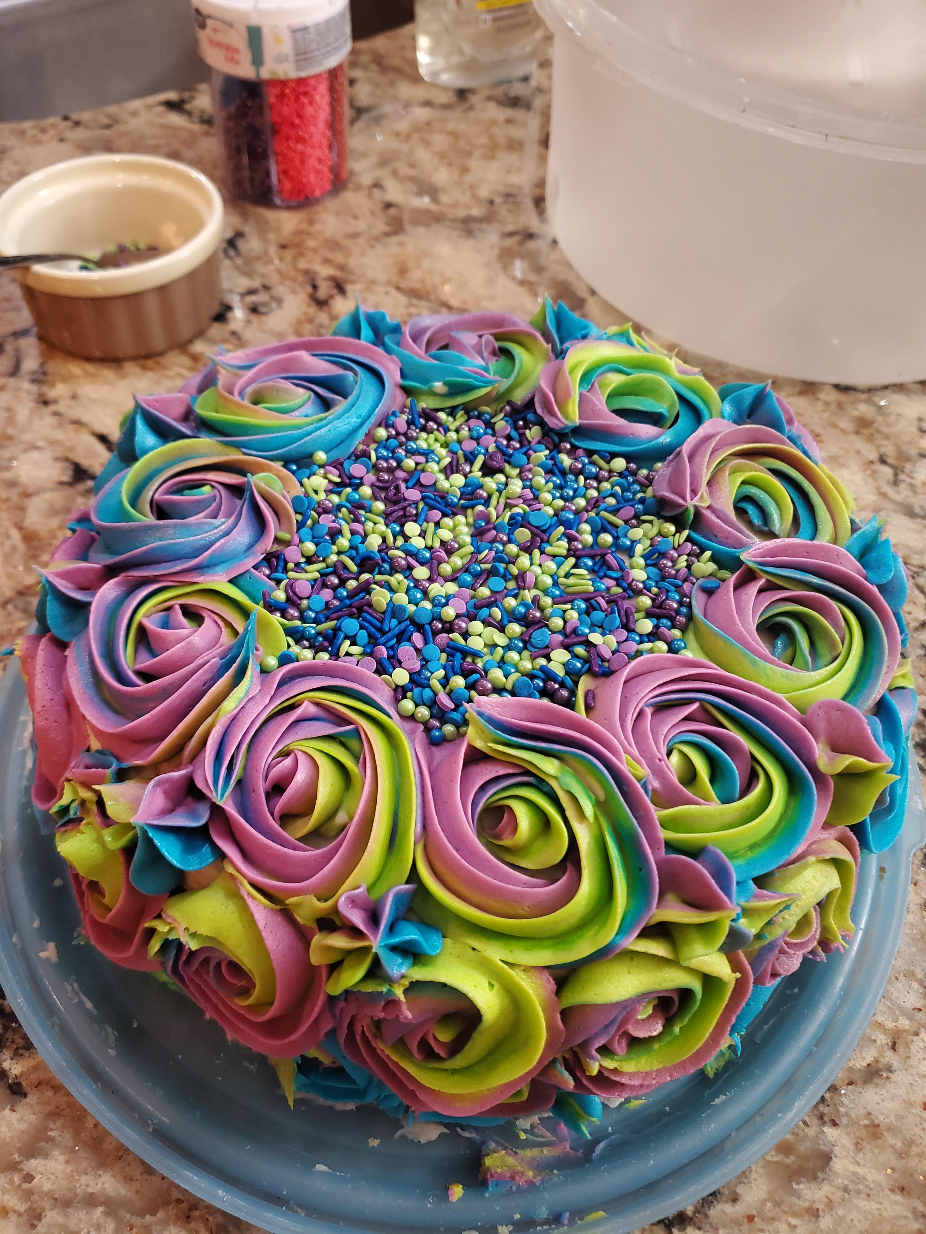 Coworker's Birthday Cake. Started trying to teach myself how to