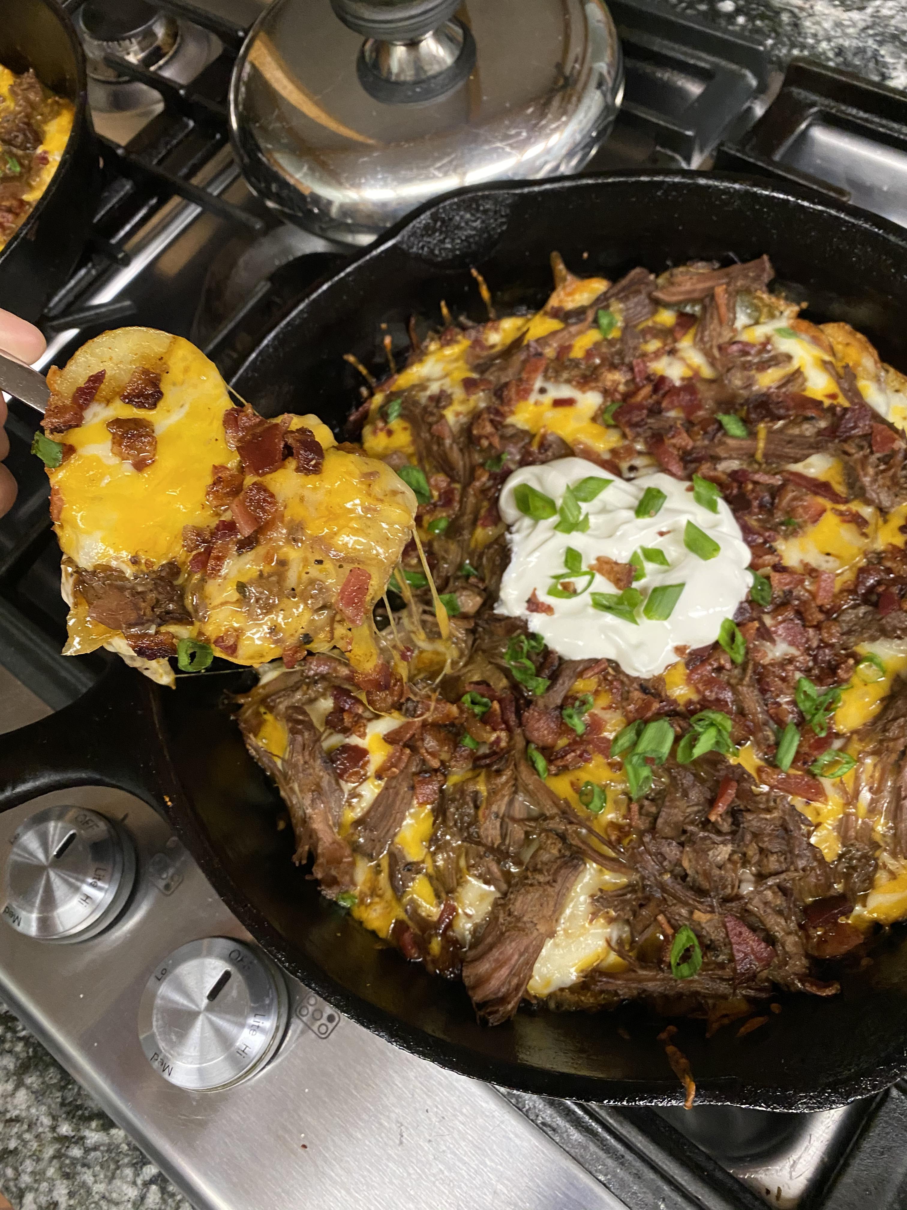 Leftover Mississippi Pot Roast and potato “nachos” r/slowcooking
