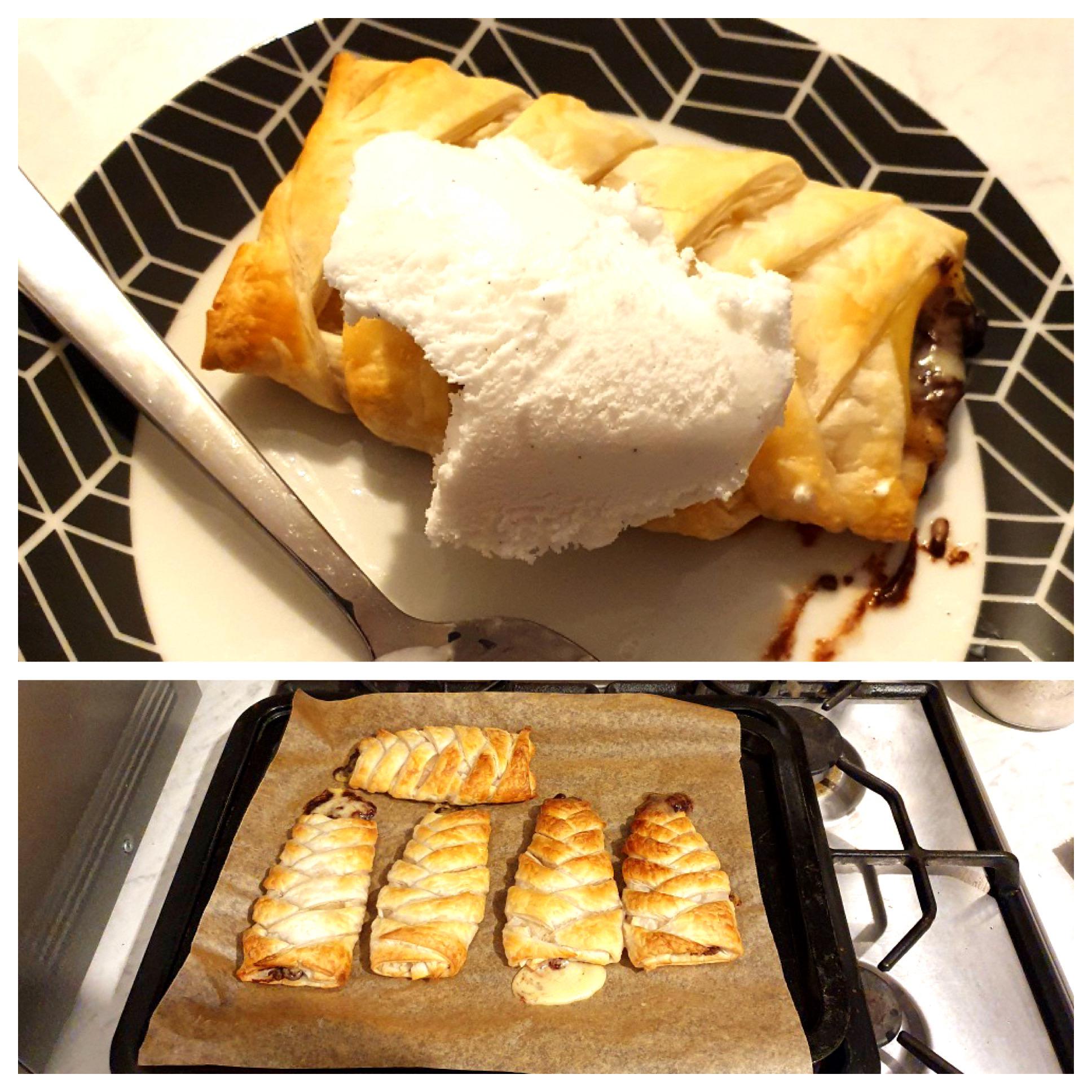 Custard and hazelnut spread puff pastry braids r/VeganFoodPorn