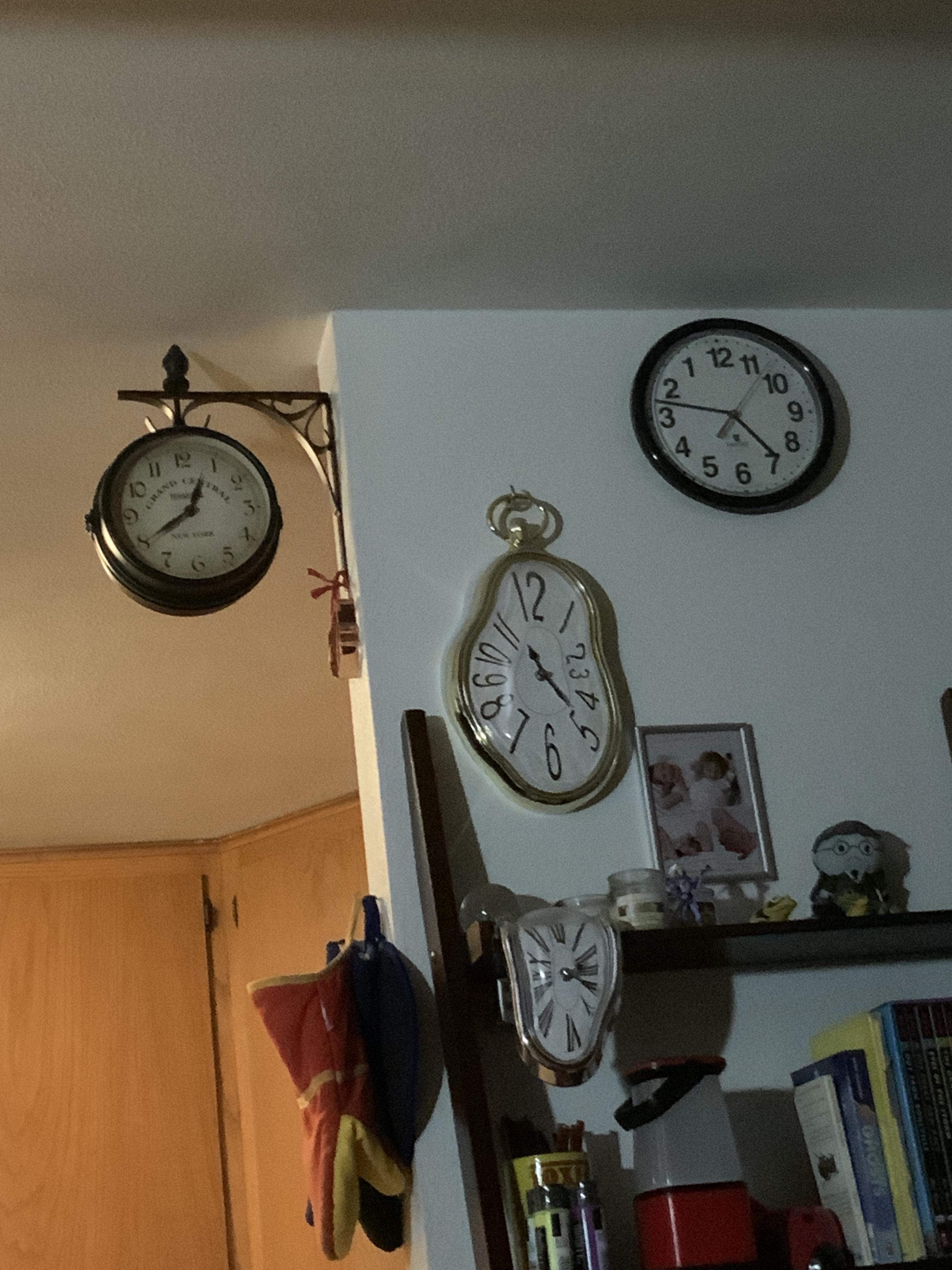 My dad collects odd clocks. r/weirdclocks