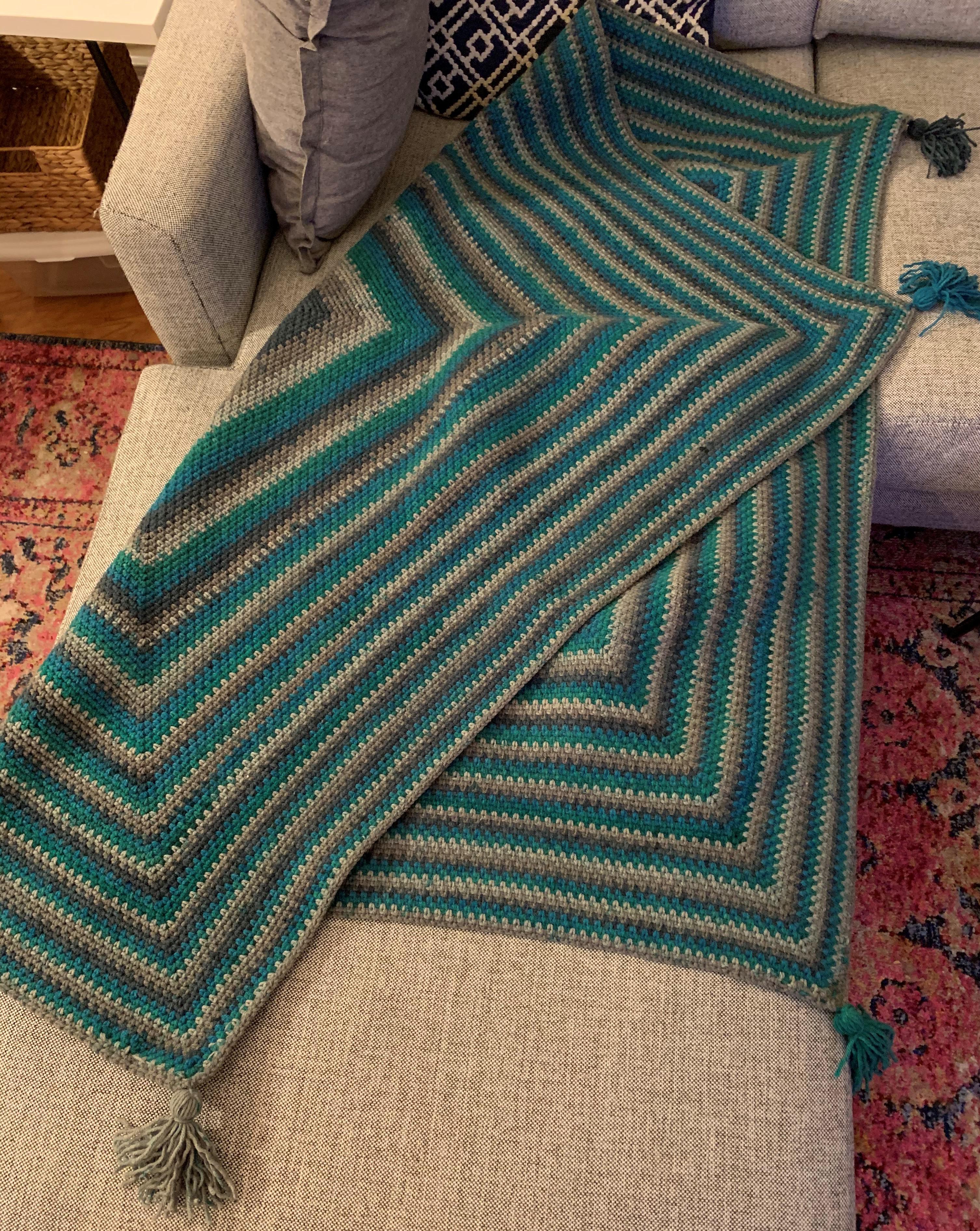 Moss blanket a long time in the making satisfying to finish, but I