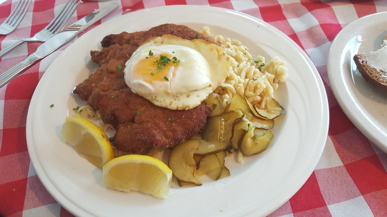 Some "Wiener Schnitzel a la Holstein" from a German restaurant I went