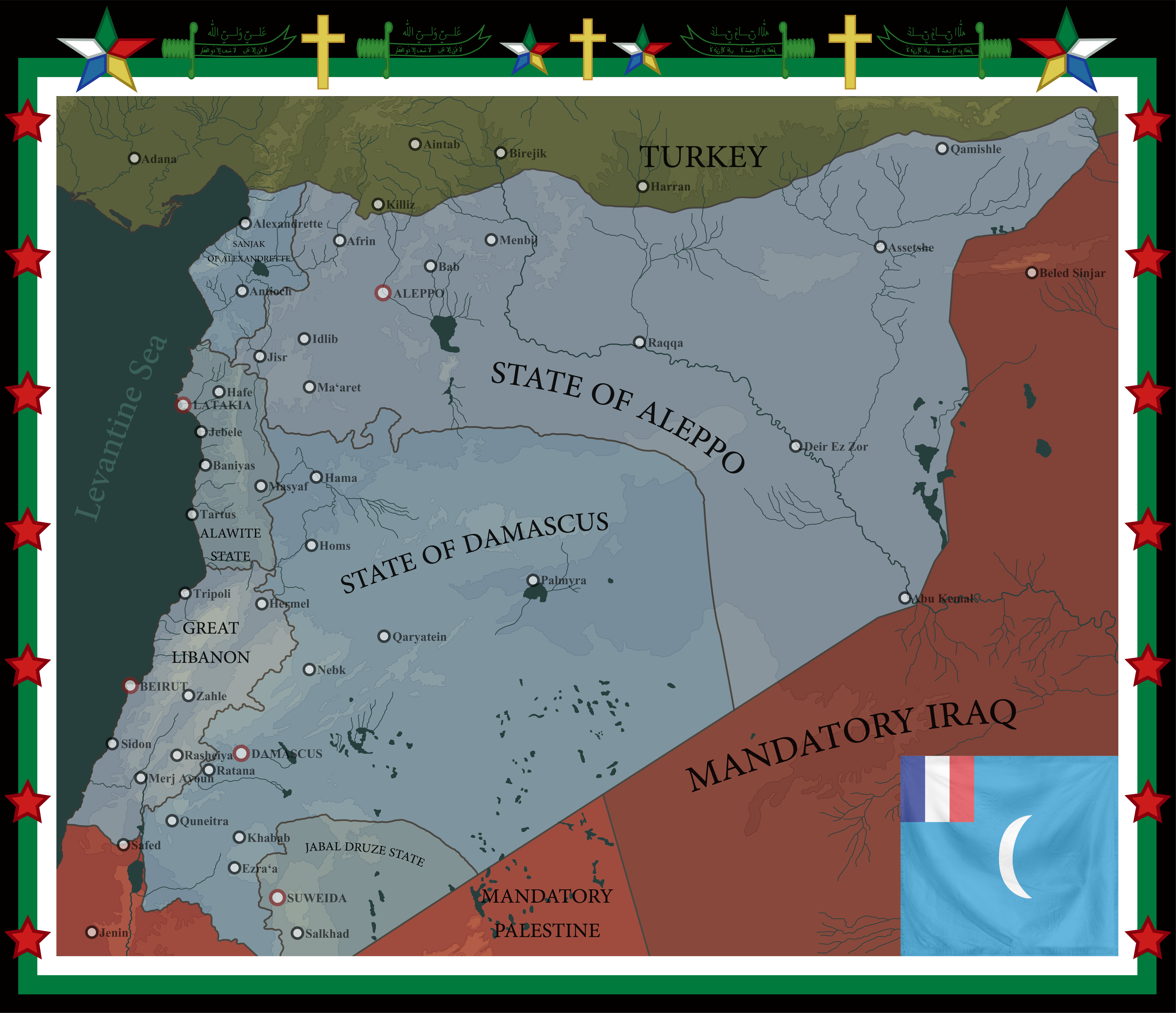 French Mandate of Syria and Lebanon (19201936) r/MapPorn