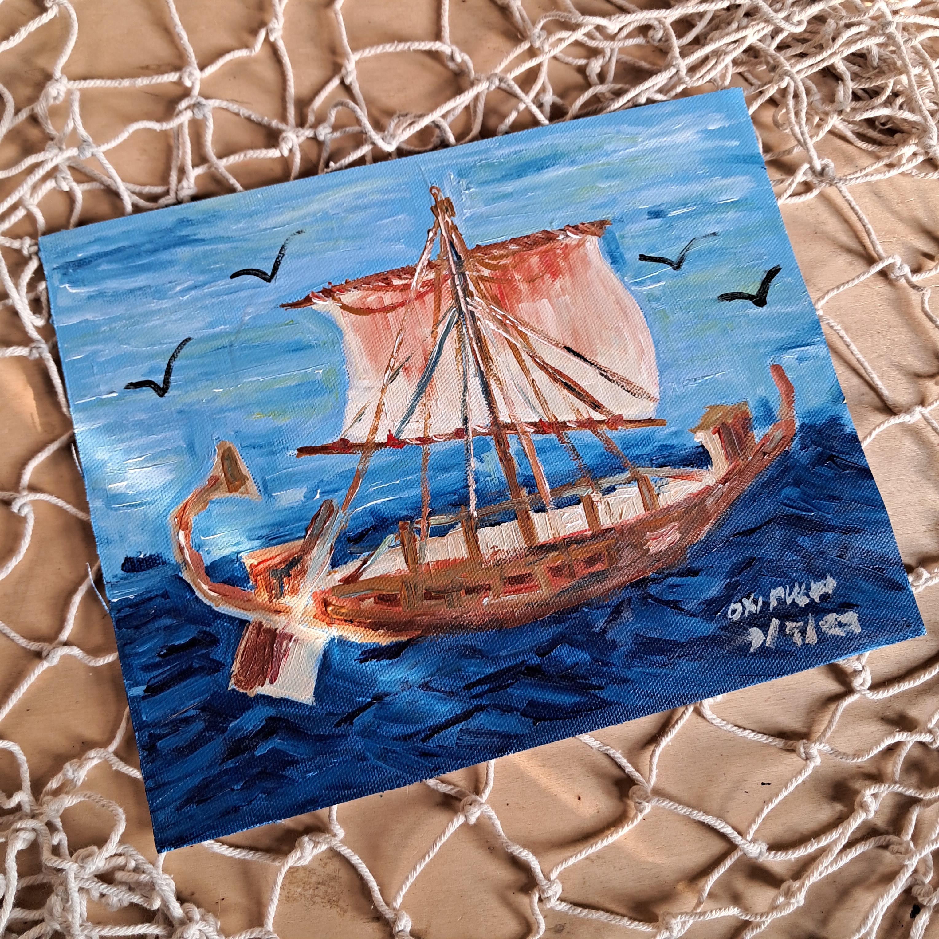 My painting of an acrylic boat r/Egypt