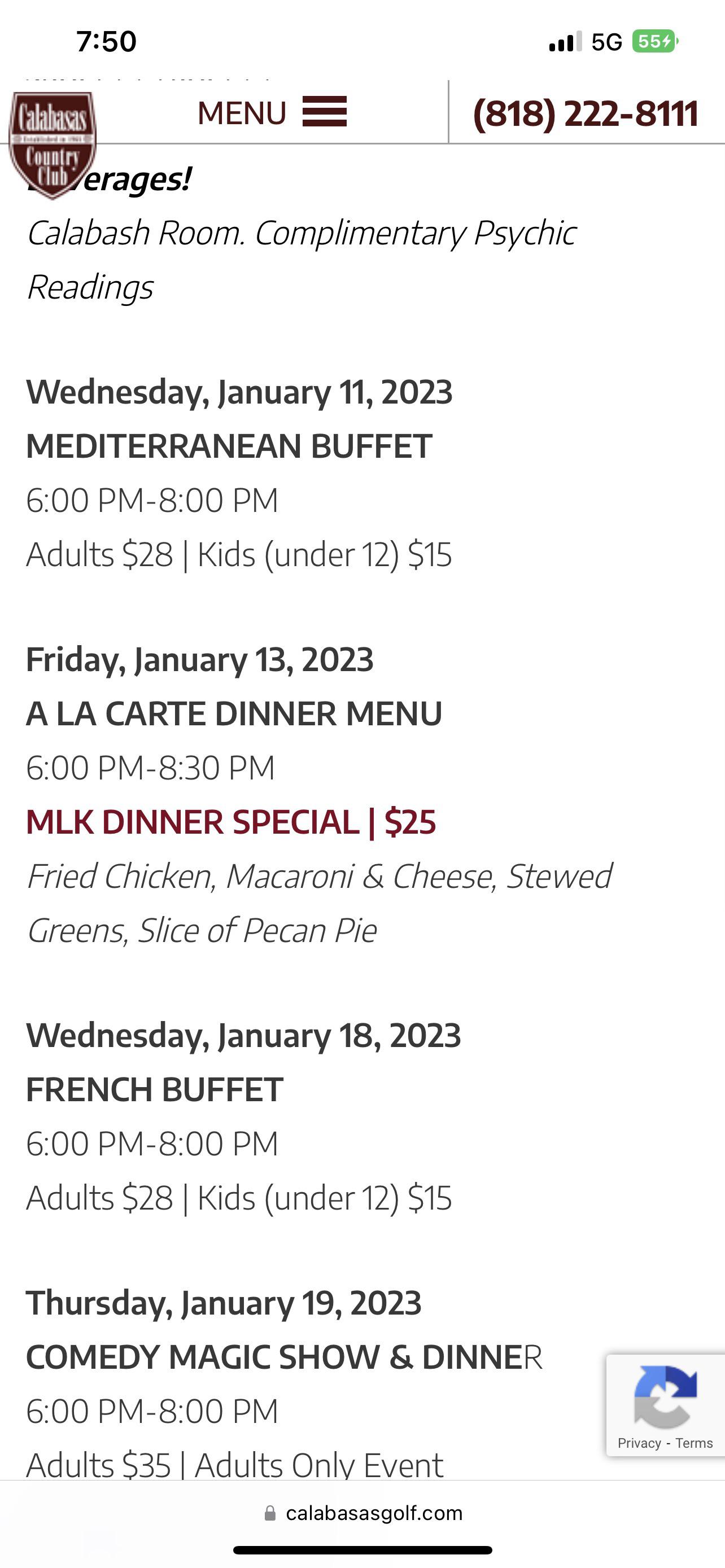 Calabasas Country Club dinner events lineup… r/facepalm