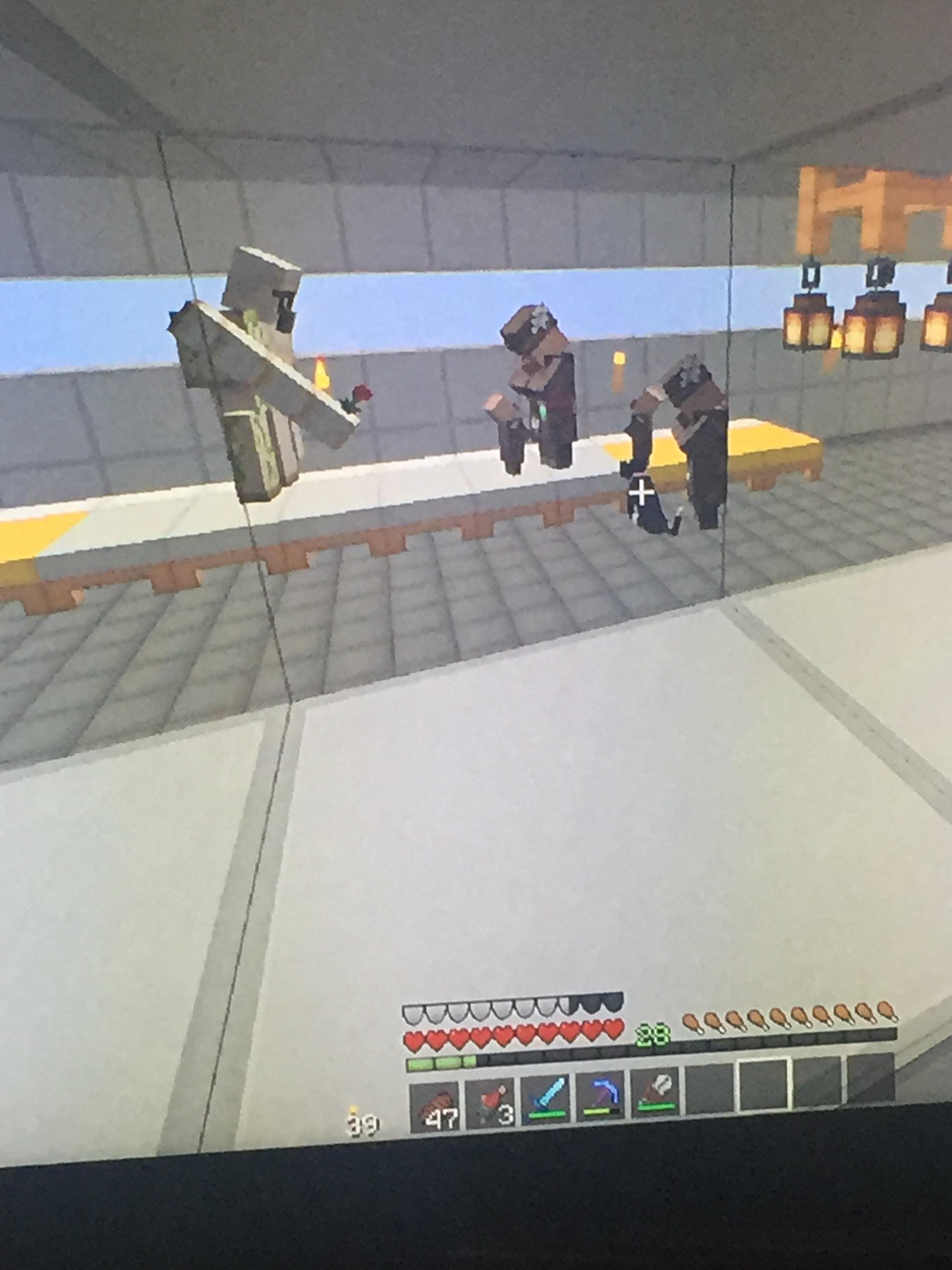 Golem giving villagers a flower, never seen them do this before, think