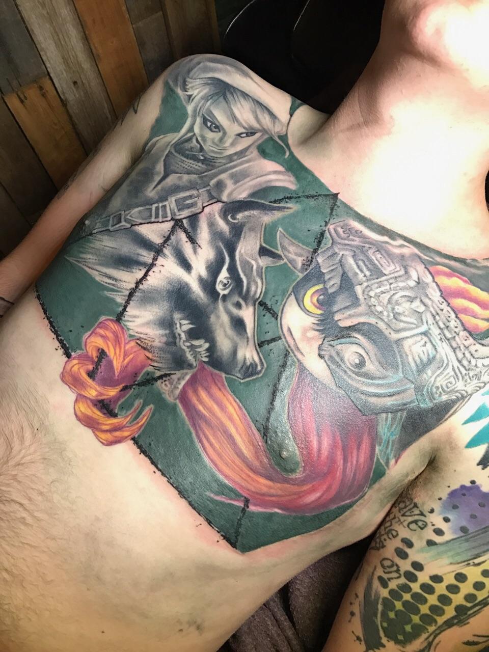 Twilight princess chest piece by Kasey Roy now at Murder