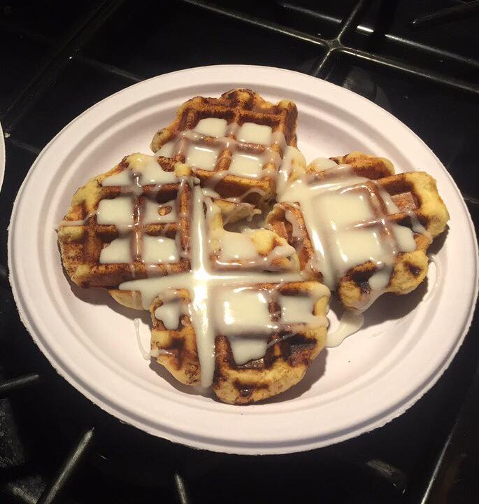 [I Ate] Cinnamon Rolls Made In A Waffle Iron r/food