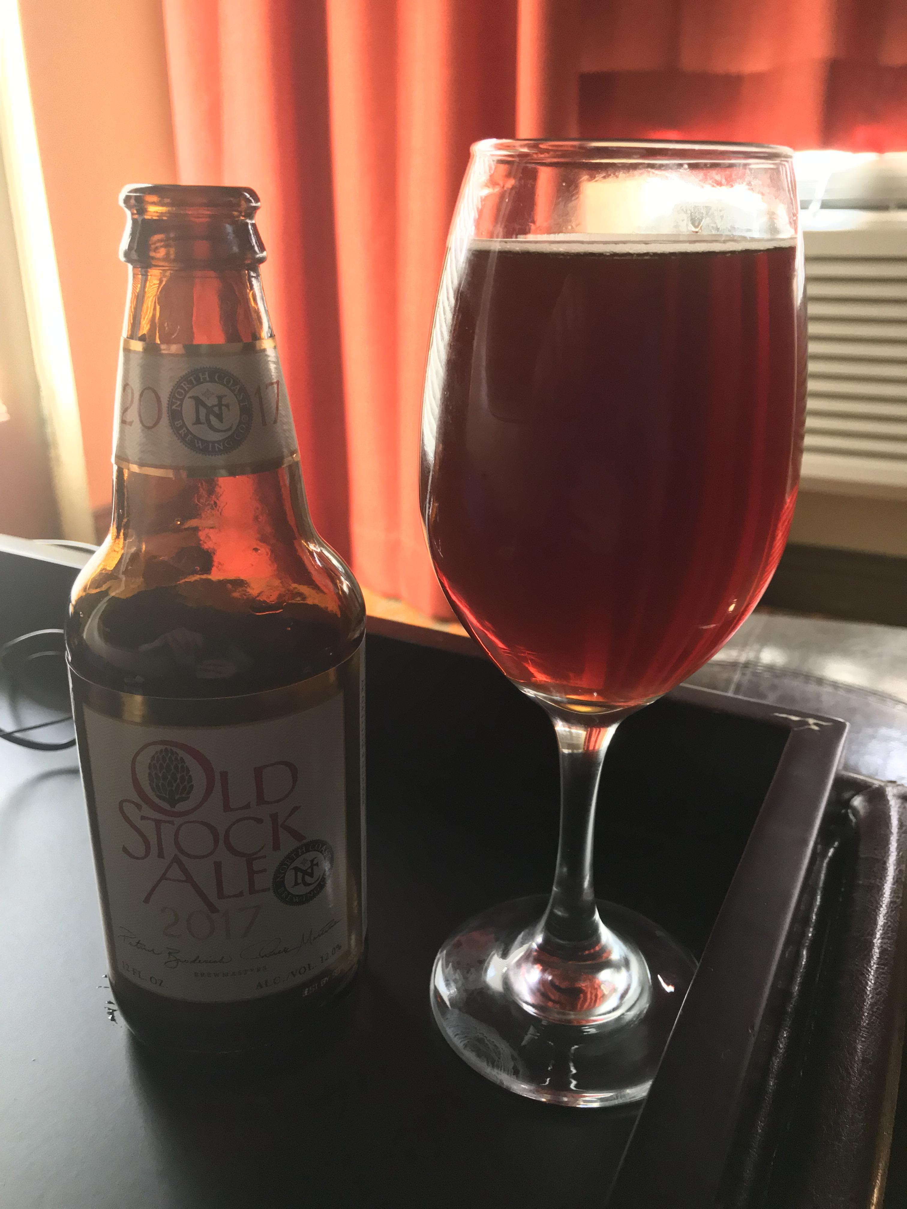 North Coast Old Stock Ale 2017 12abv enjoying at the Wisconsin Dells