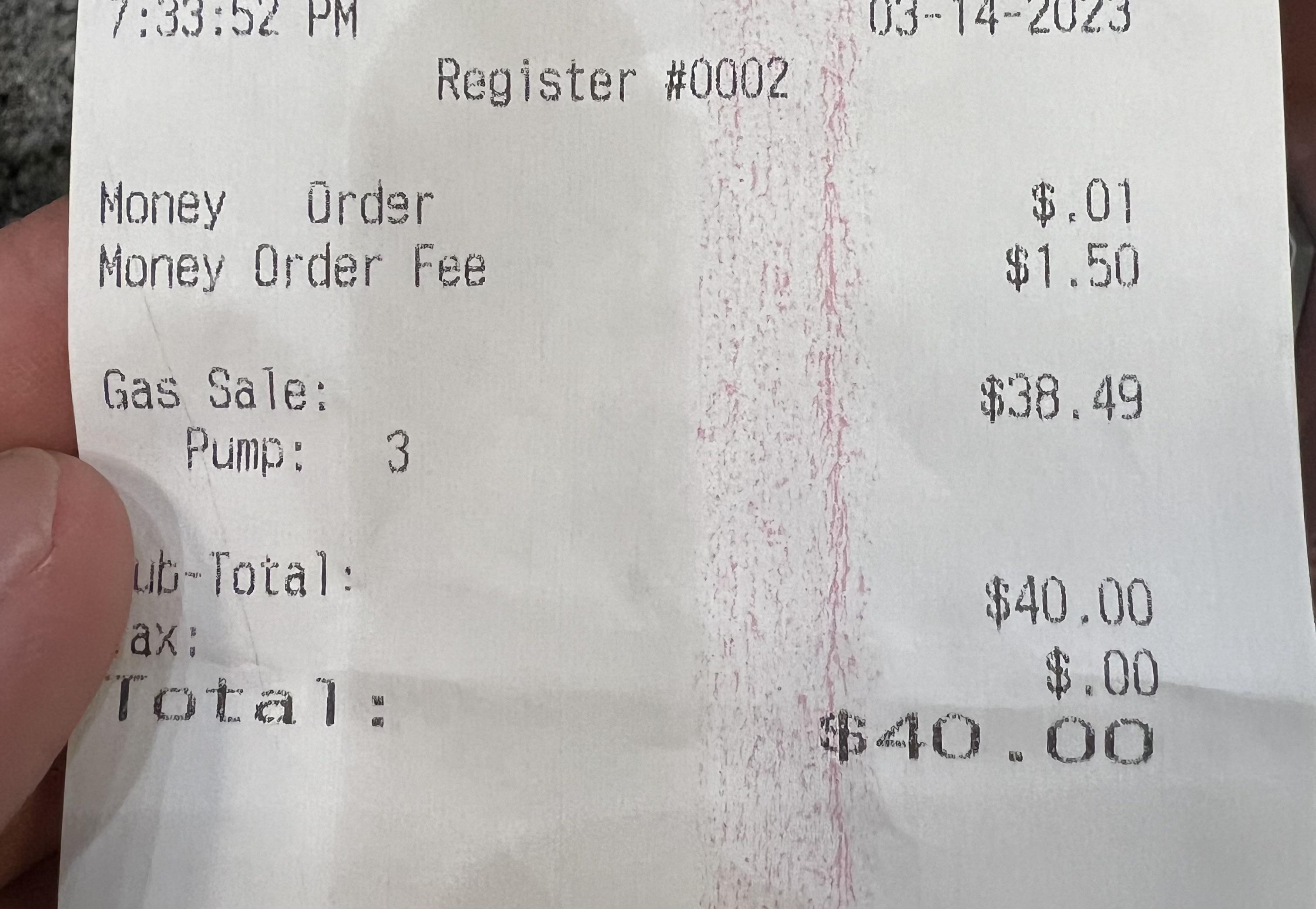 1 cent money order r/QuikTrip