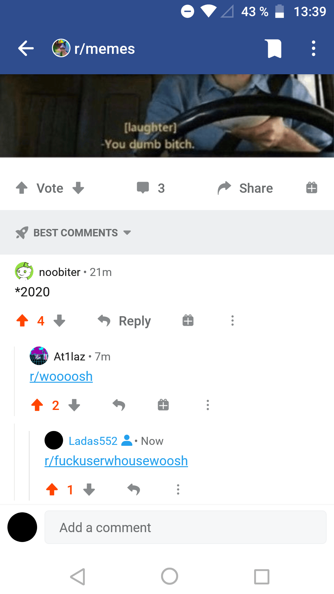You dumb bitch fuckuserwhousewoosh