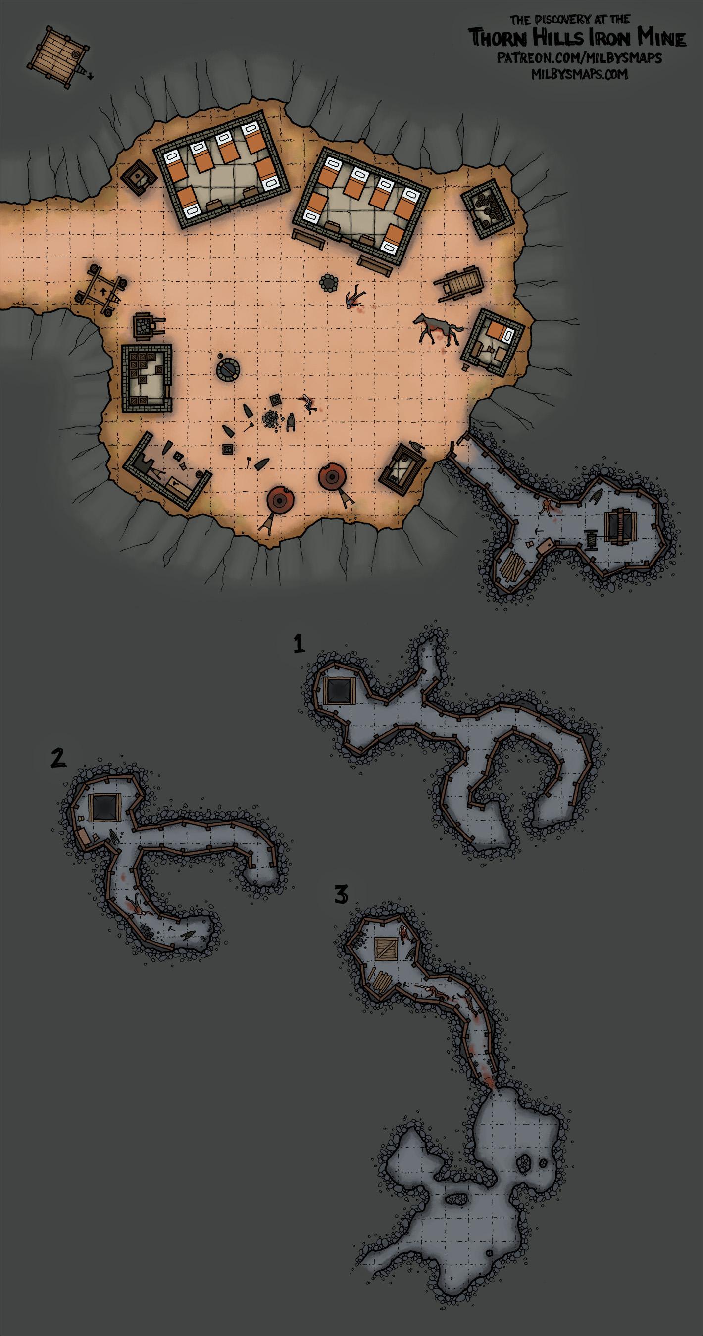 The Discovery at the Thorn Hills Iron Mine A Map [OC] r/DnD