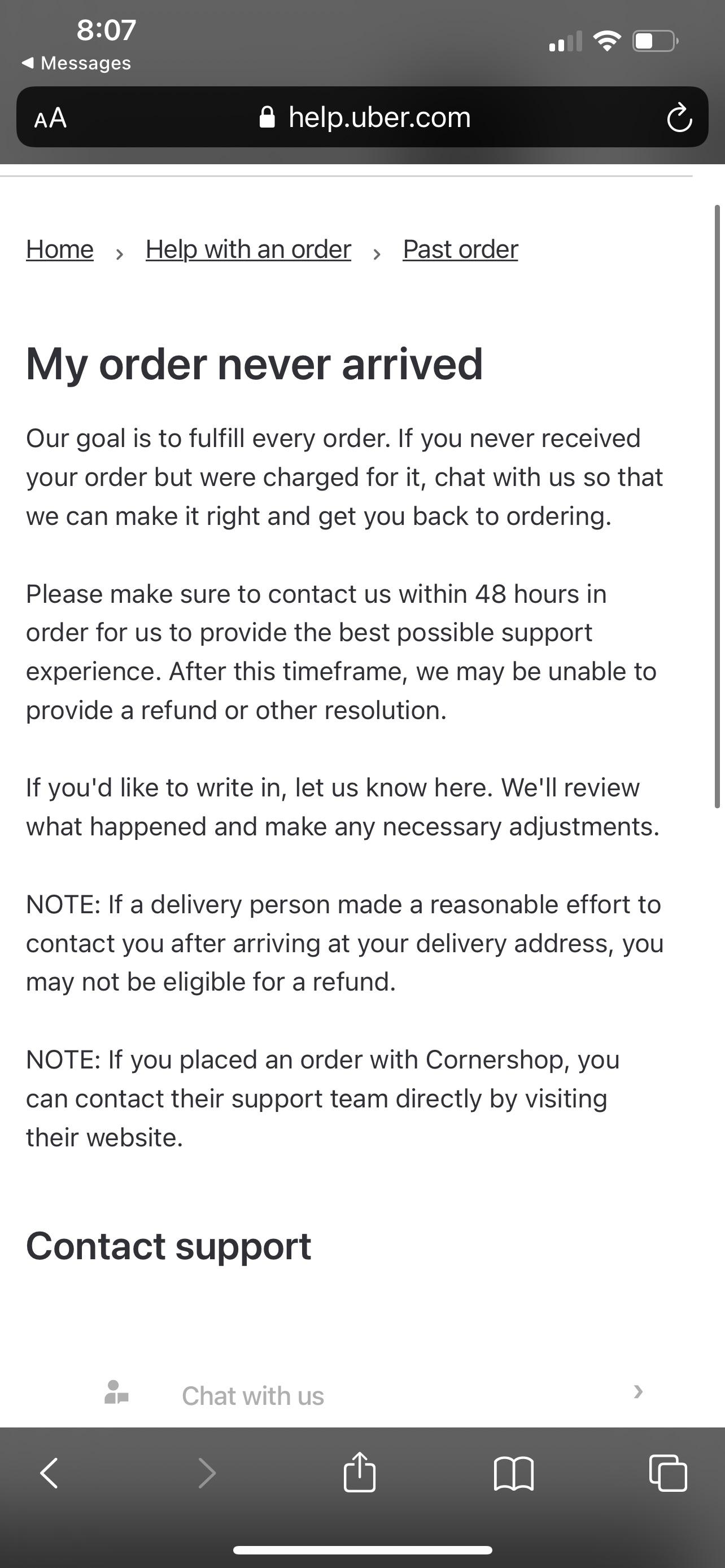 Took my order two hours for it not to arrive and their customer support