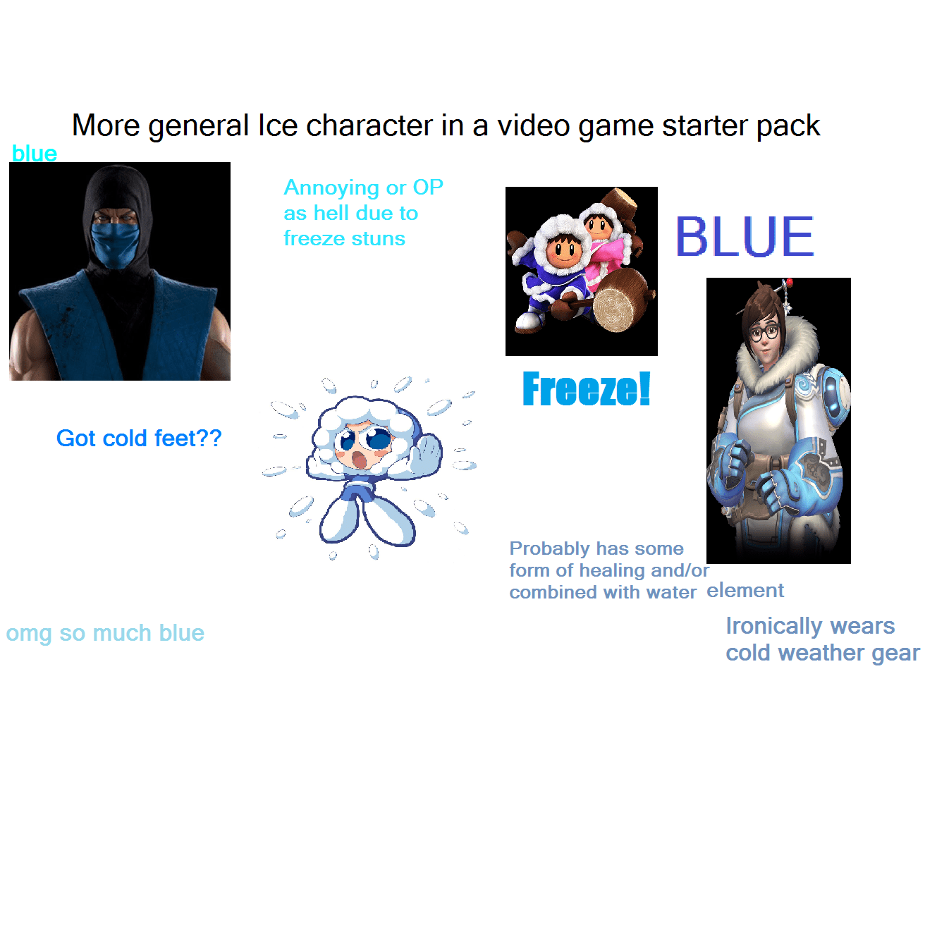 More general ice character in a video game starter pack r/starterpacks